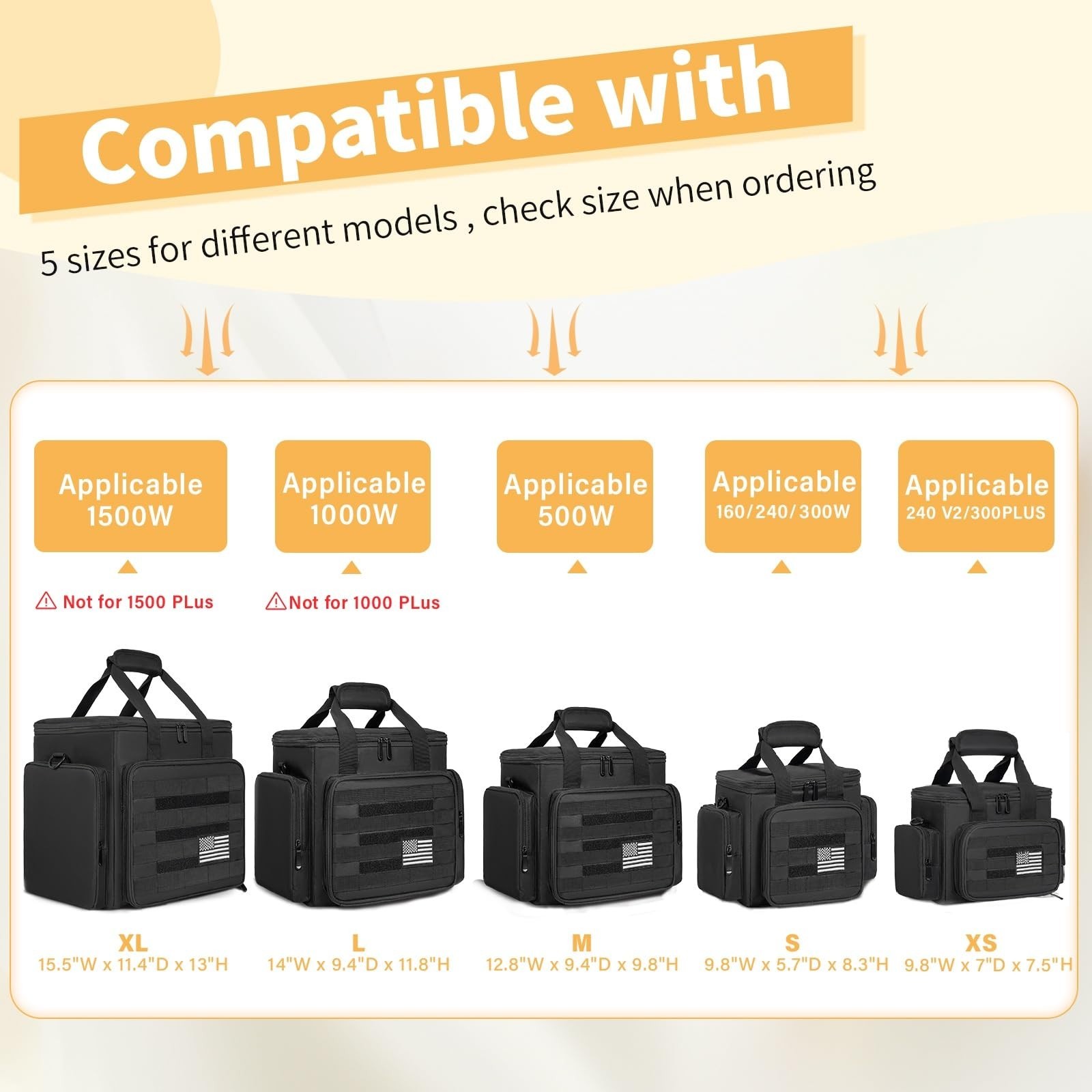 Portable Power Station Carrying Bag for Solar Generators, Travel Case with Pocke