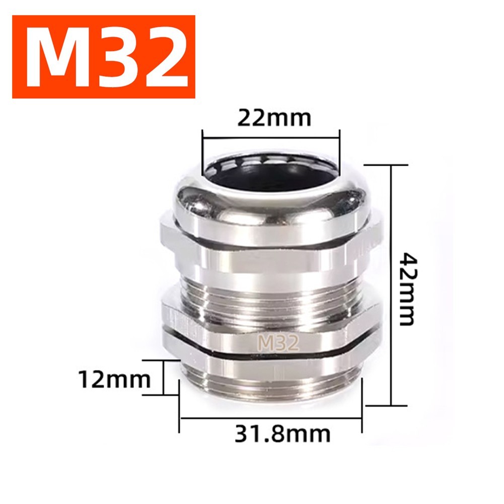 Reliable Waterproof Connector with Fixed Head Brass Nickel Plated Thread