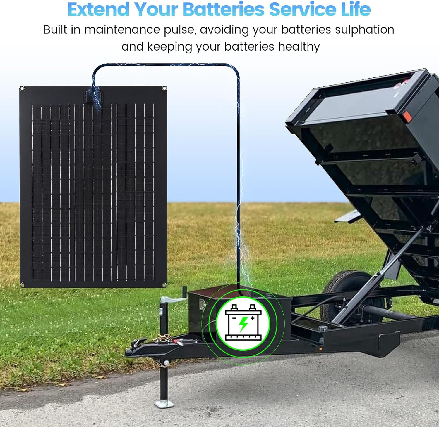 20W Solar Battery Charger Maintainer Kit MPPT Controller for 12V Lead Acid Batte
