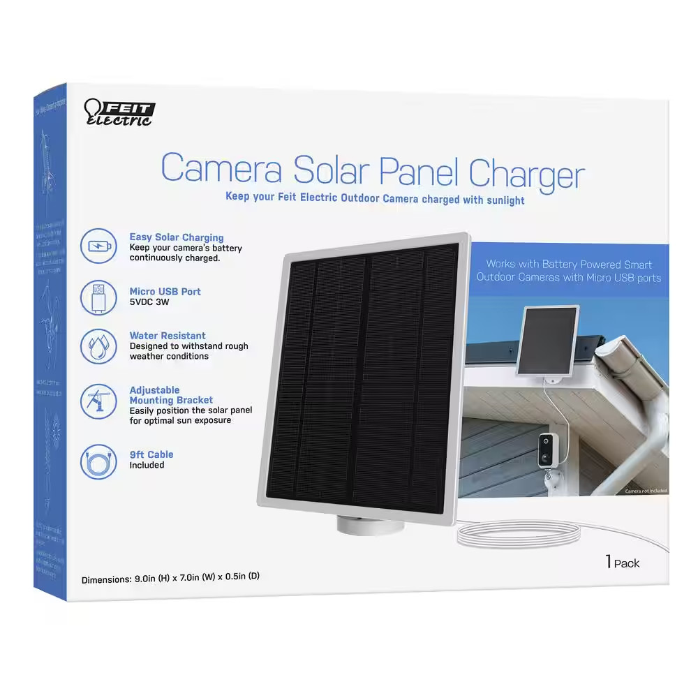 3-Watt 5-Volt Solar-Panel Charger for Feit Smart Camera (3-Pack)