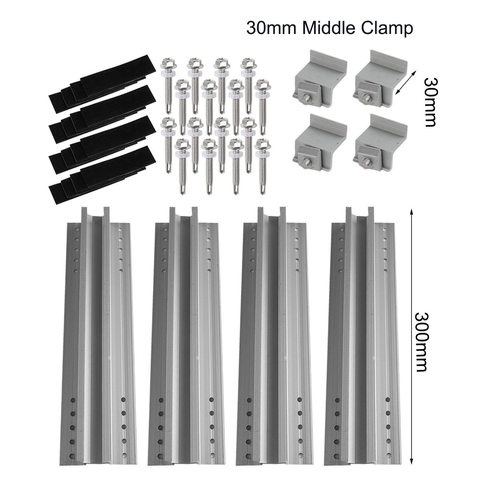 1*Solar Panel Module Aluminum Bracket Rail Trapezoidal Sheet 30cm Dust Resistant
