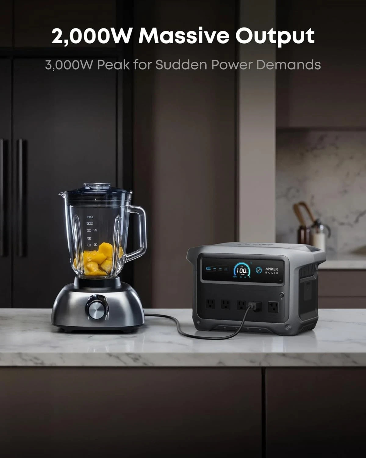 Portable Power Station 2000W 1024Wh LiFePO4 Solar Generator