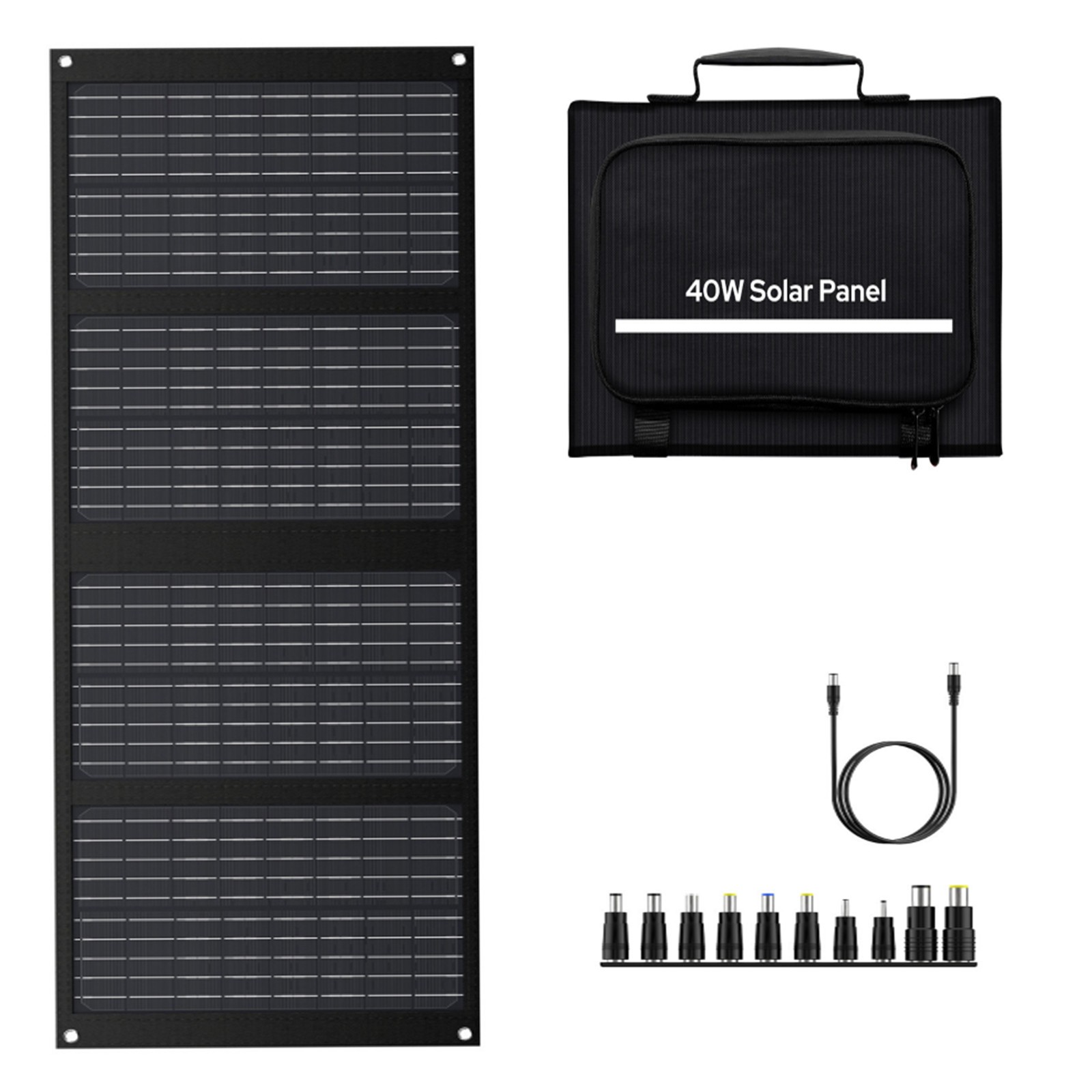 Portable Solar Panel 40W DC15V USB Camping Charger For Power Station Generator