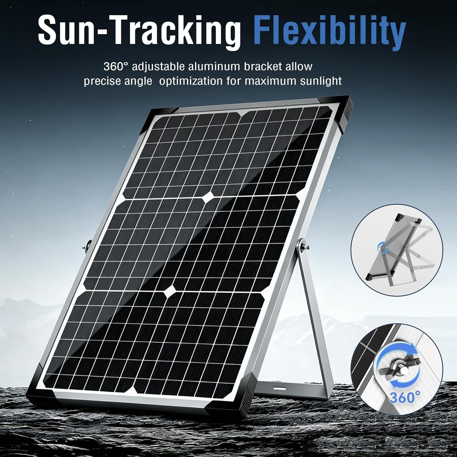 Versatile 30W Waterproof Solar Panel Kit with Adjustable Mount for All Vehicles
