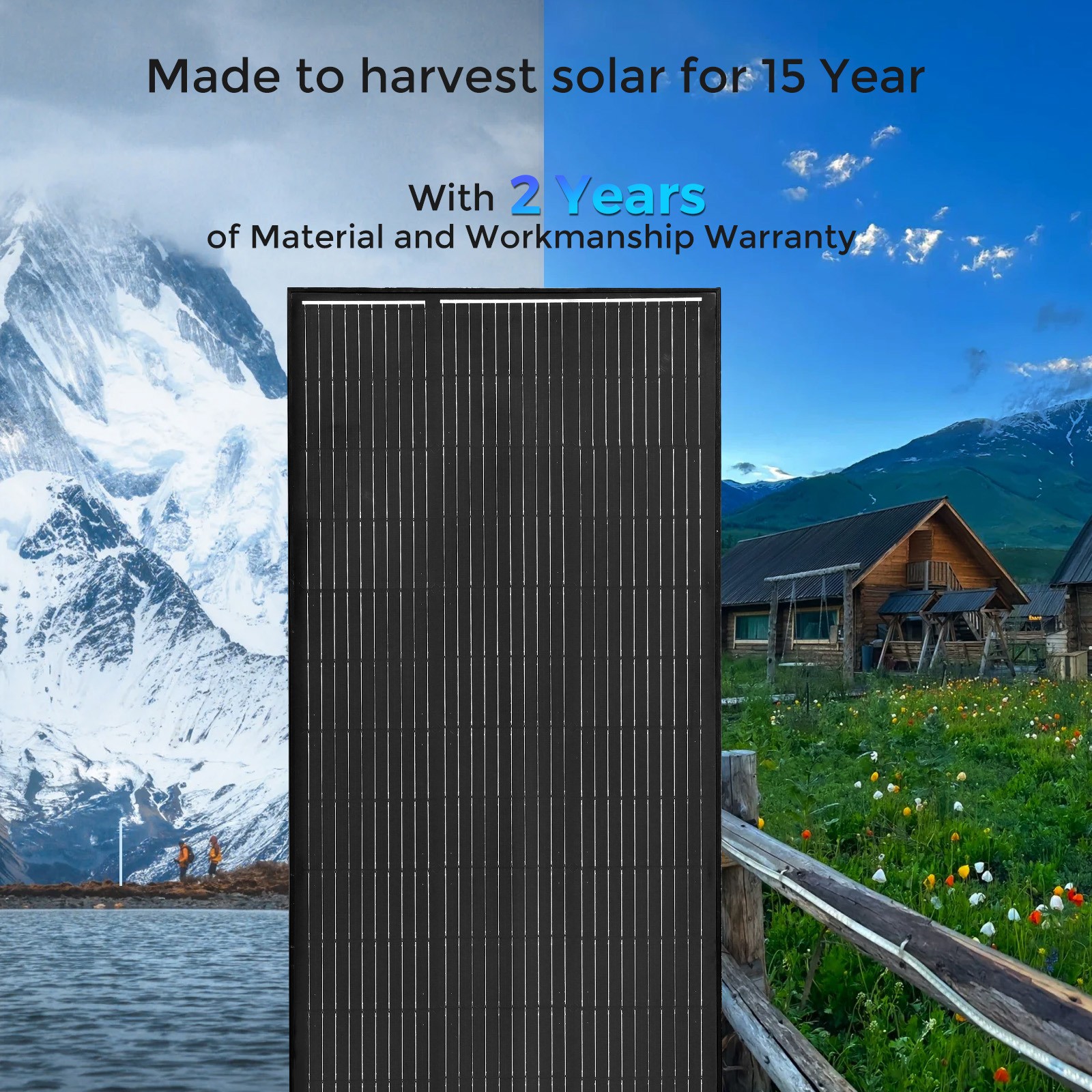 150W Solar Panel Monocrystalline 12V Battery Charging for Home RV Boat Not Glass