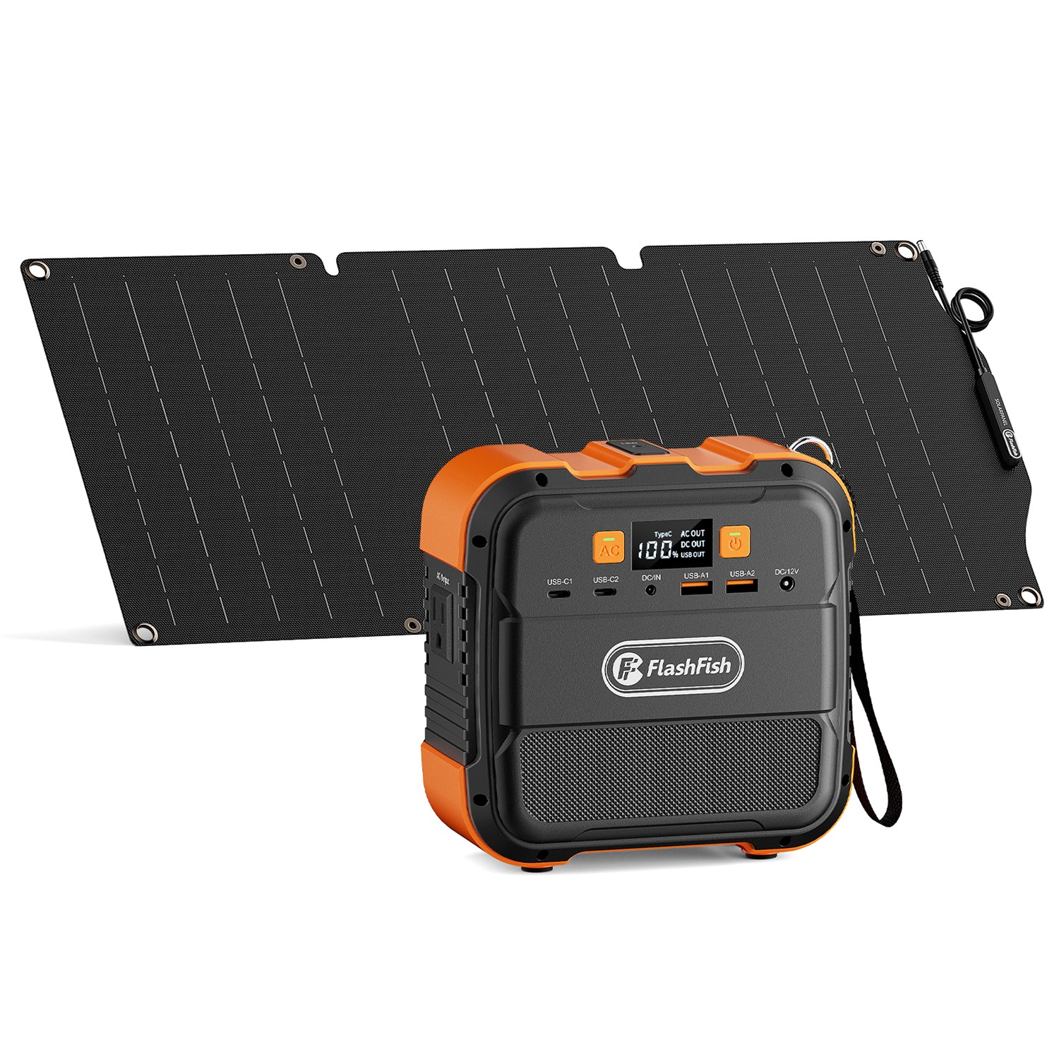 Flashfish Solar Power Generator Li-ion 120W 98Wh With Solar panel 30W US Stock