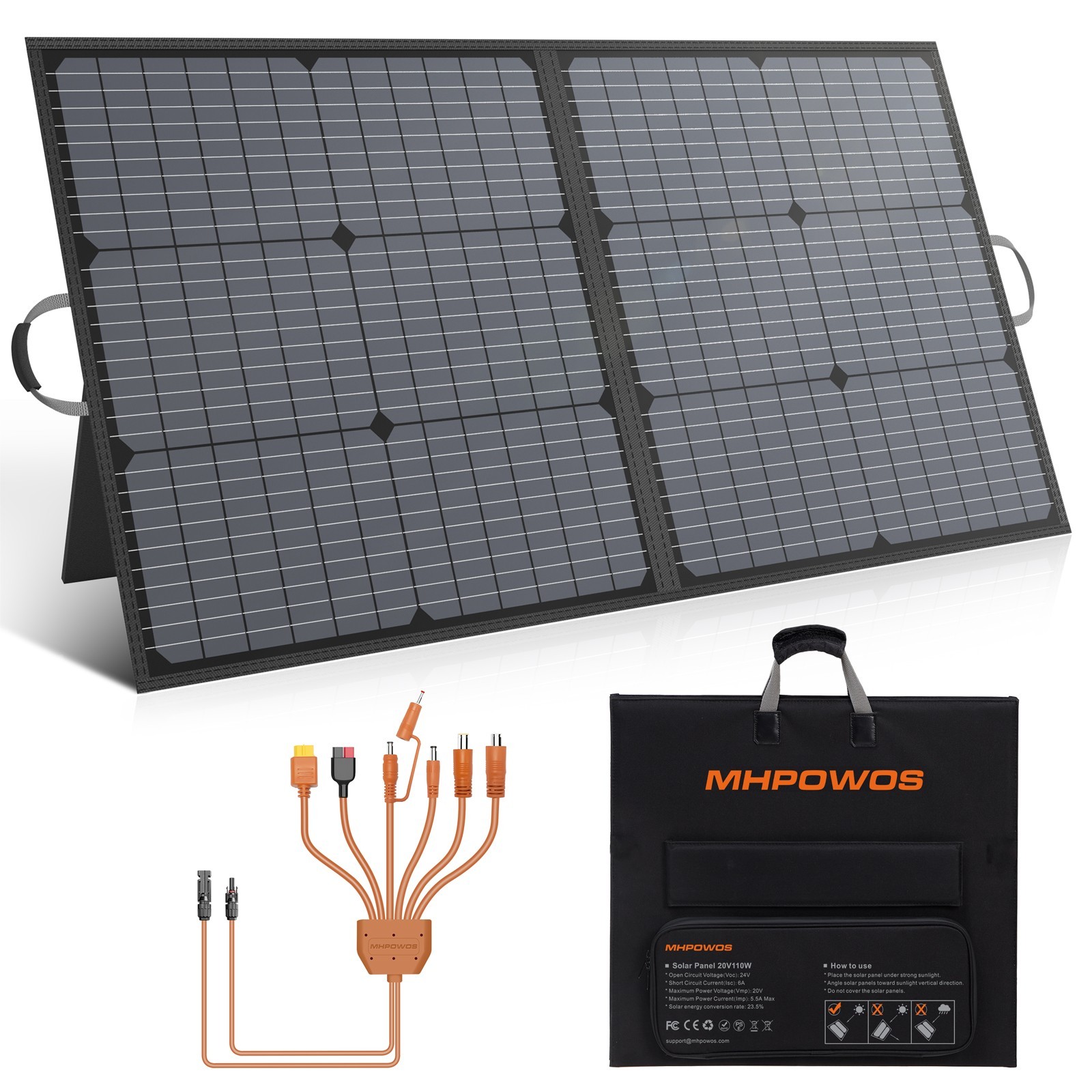 110W 20V Solar Panel Kit Charger for Bluetti Power Stations RV Camping Outdoor