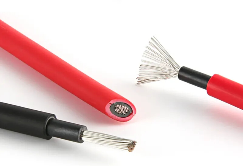 1 Pair PV Cable 2.5/4/6mm² 10-14AWG Black Red Wire with Connector Ends For Solar