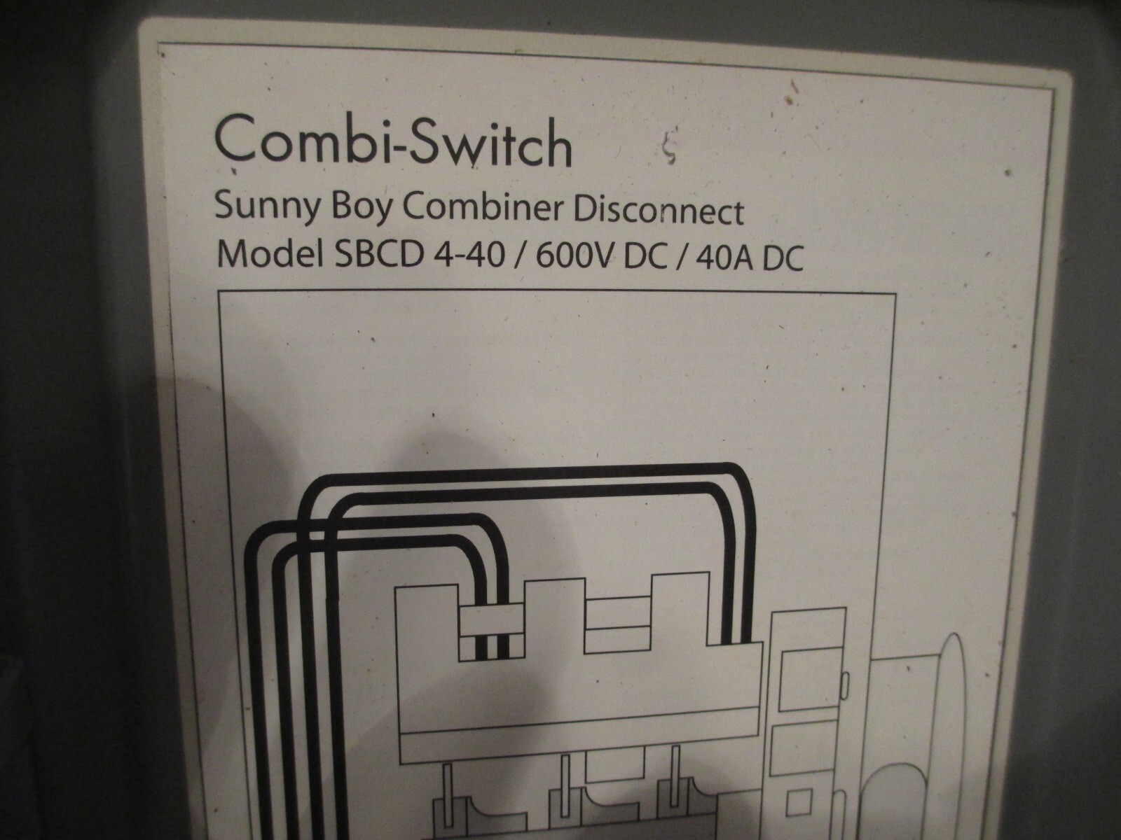 COMBI SWITCH 10 A SMA SUNNY BOY MODEL SBCD 4 40 600 V DC/40A DC NEW ,NO BOX