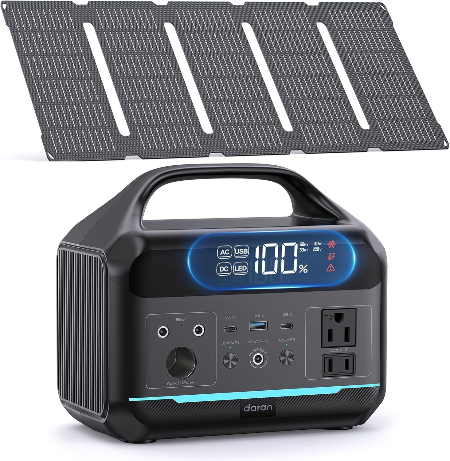 Portable Solar Generator Pack – 192Wh Power Bank, 30W Panel