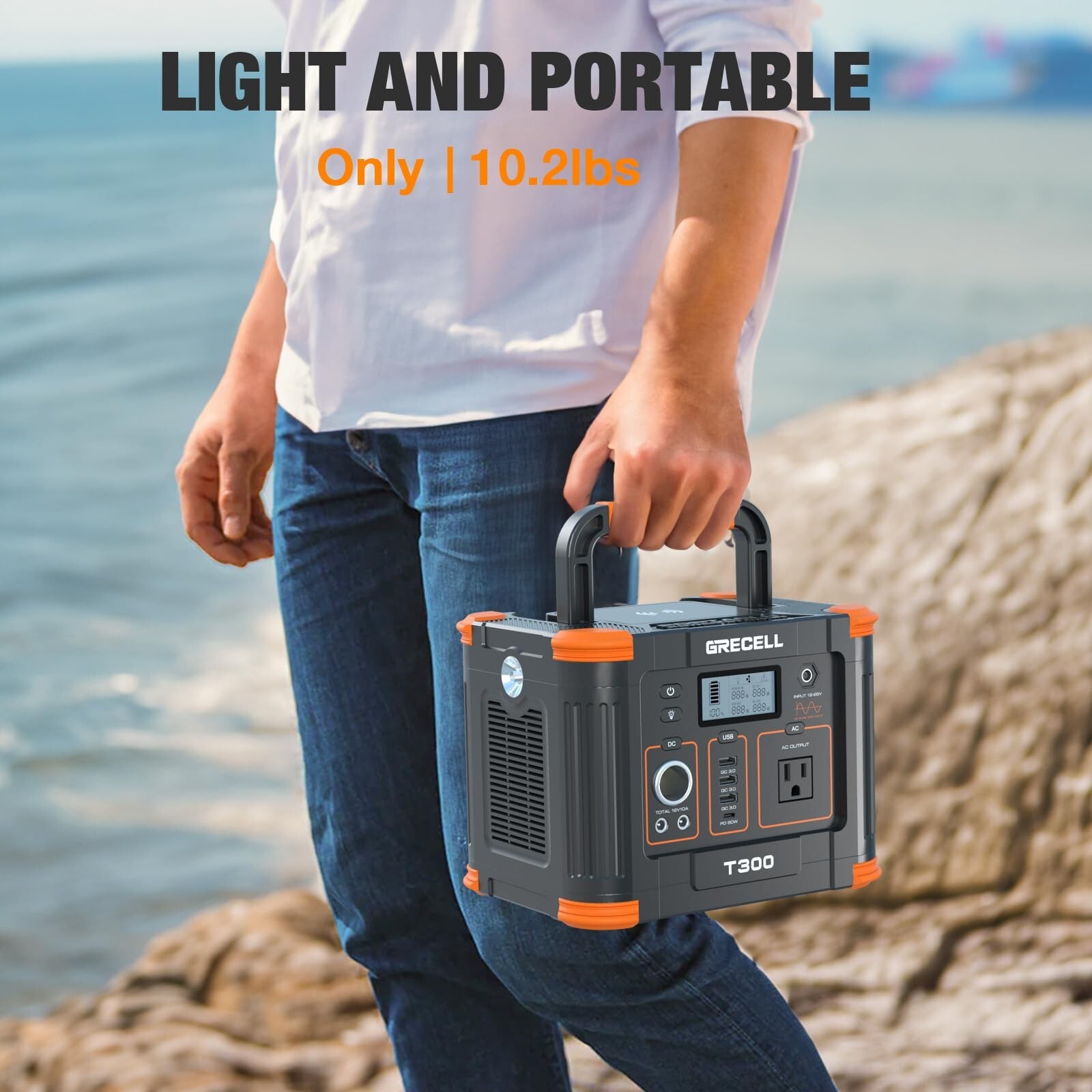 Portable Power Station 300W (Peak 600W), GRECELL 288Wh Solar Generator with 6…