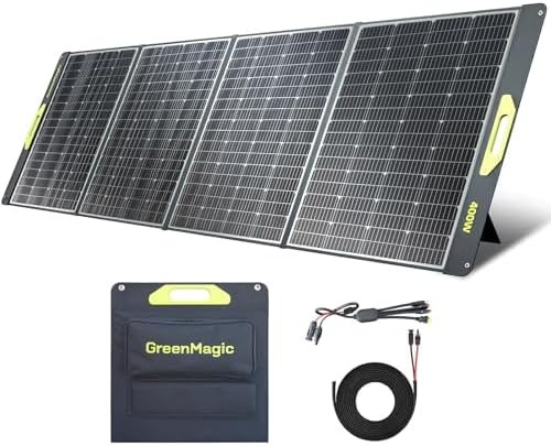 Greenmagic Portable 400 Watt Solar Panel, 39V 400W Foldable Panel Solar Charg…
