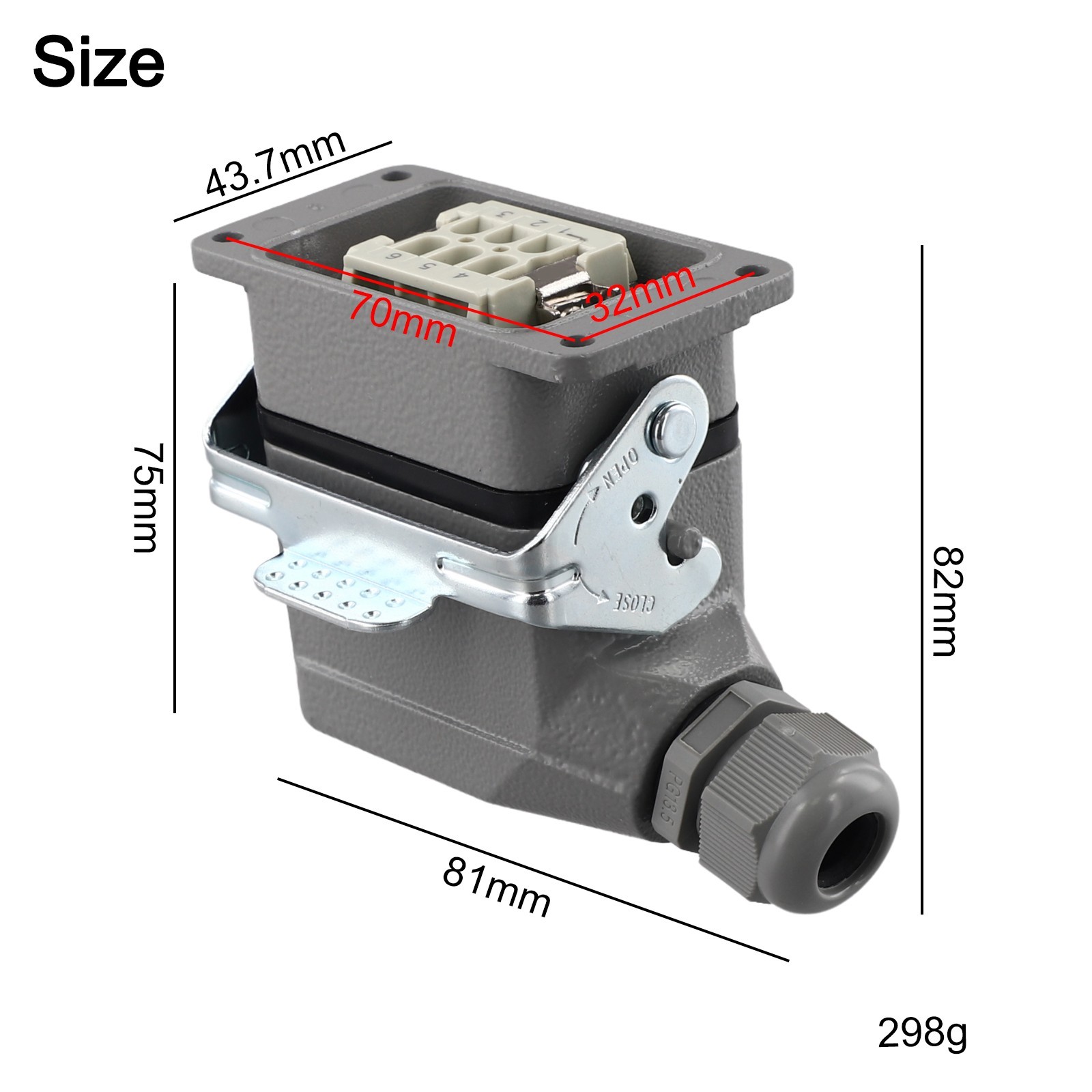Reliable 6 Pin Industrial Rectangular Connector Resistant to Extreme Conditions