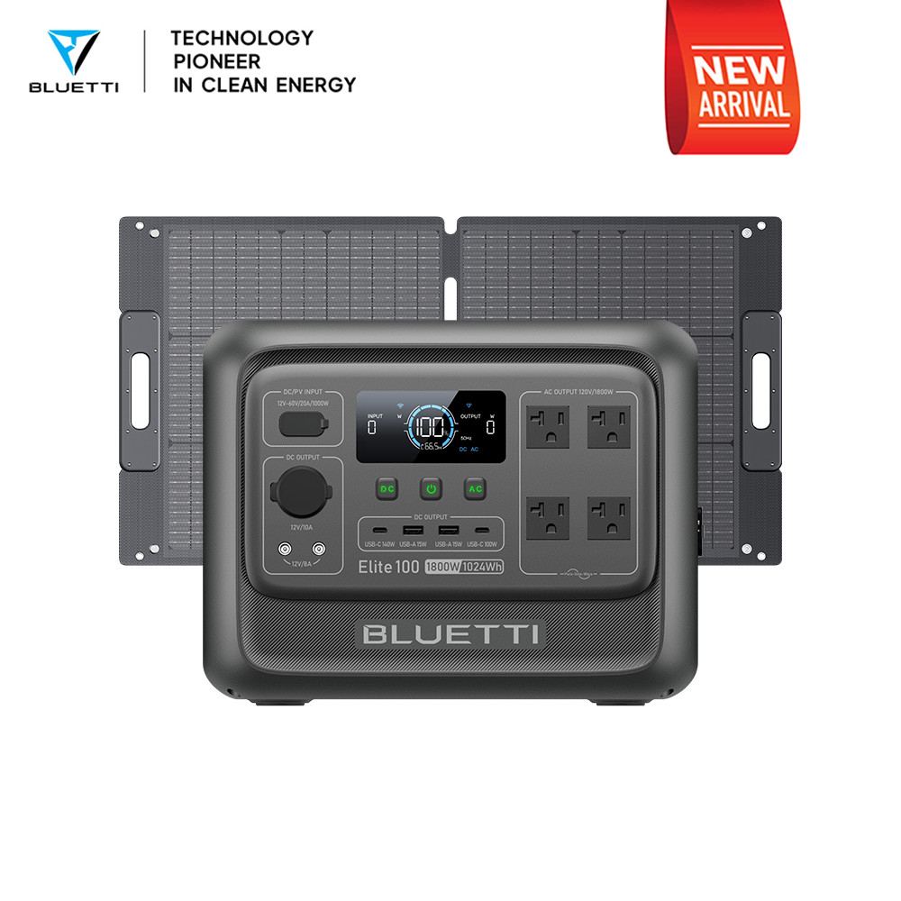 BLUETTI Elite 100 V2 1024Wh Power Station+100W Solar Panel Kit for Camping Trip