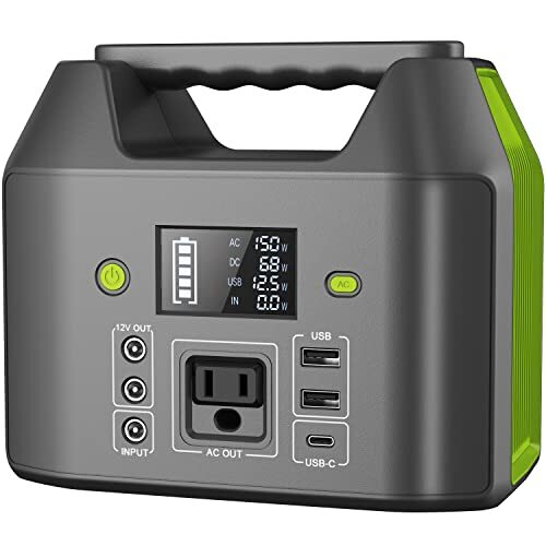 EnginStar Portable Power Station155Wh Power Bank w/ 110V AC Outlet 150W Solar Ge