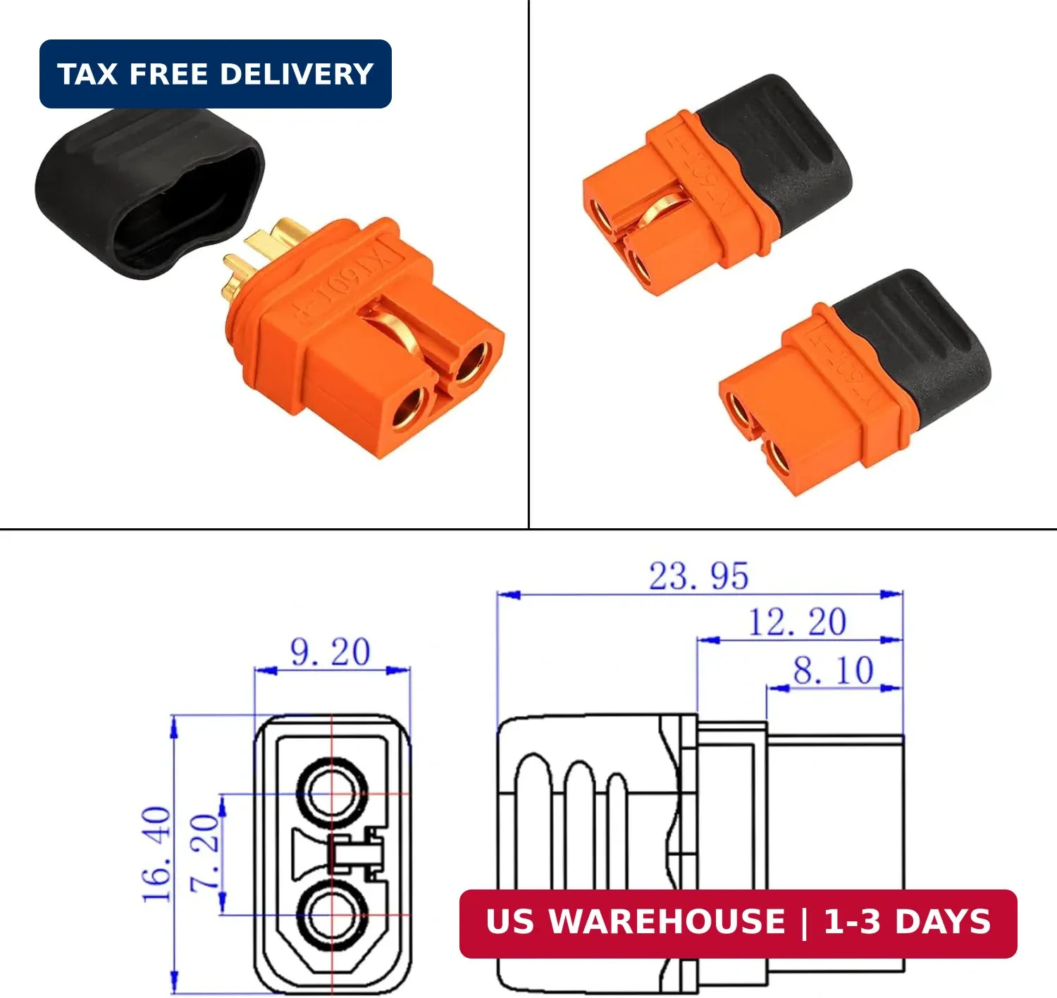 10AWG 2FT Solar to XT60i Cable 2 10 25 35 50 75 100FT Solar Connector to XT60i