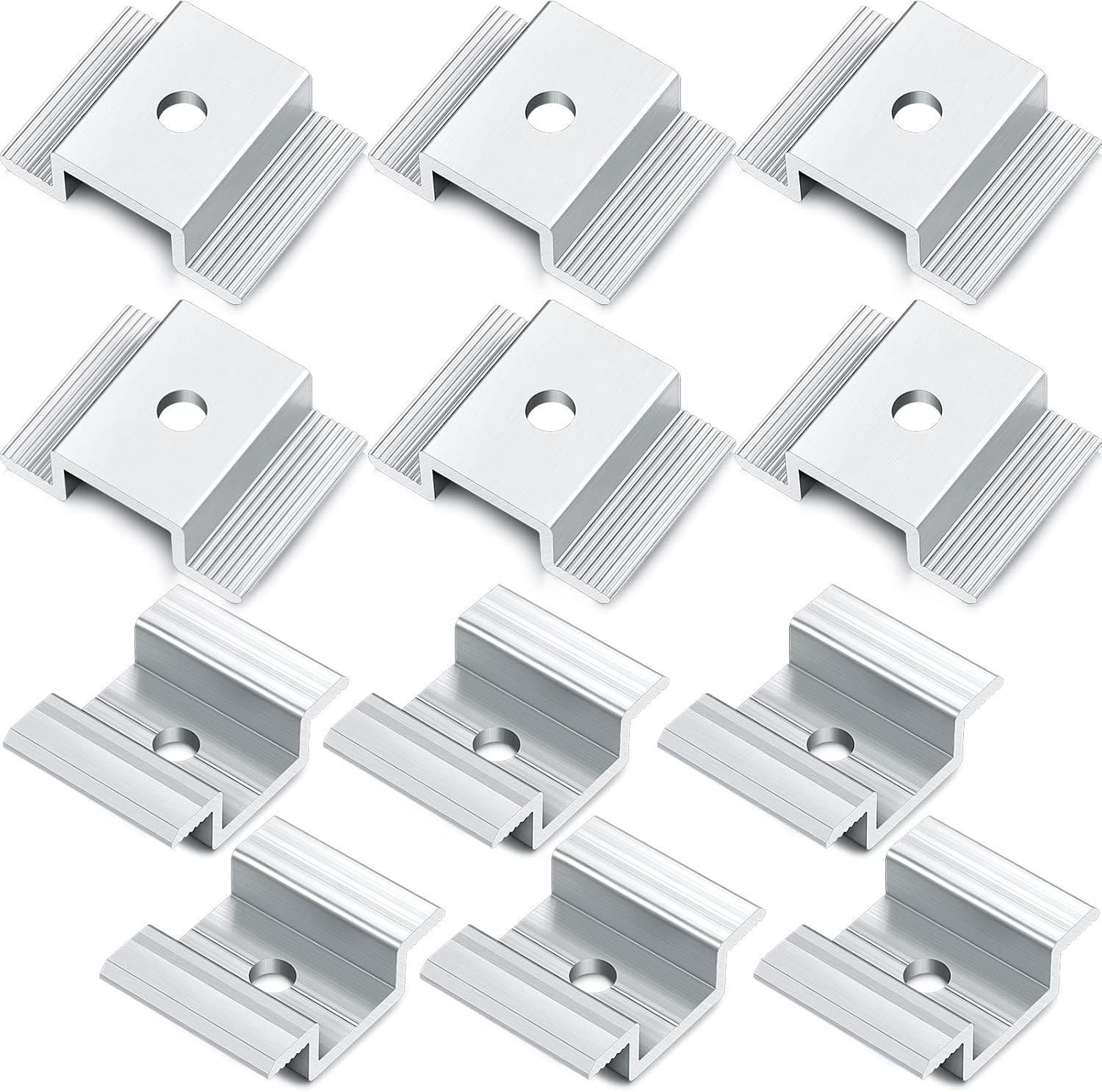 Powder-Coated 12-Pack Solar Panel Mid Clamps – Rust-Resistant Aluminum Brackets