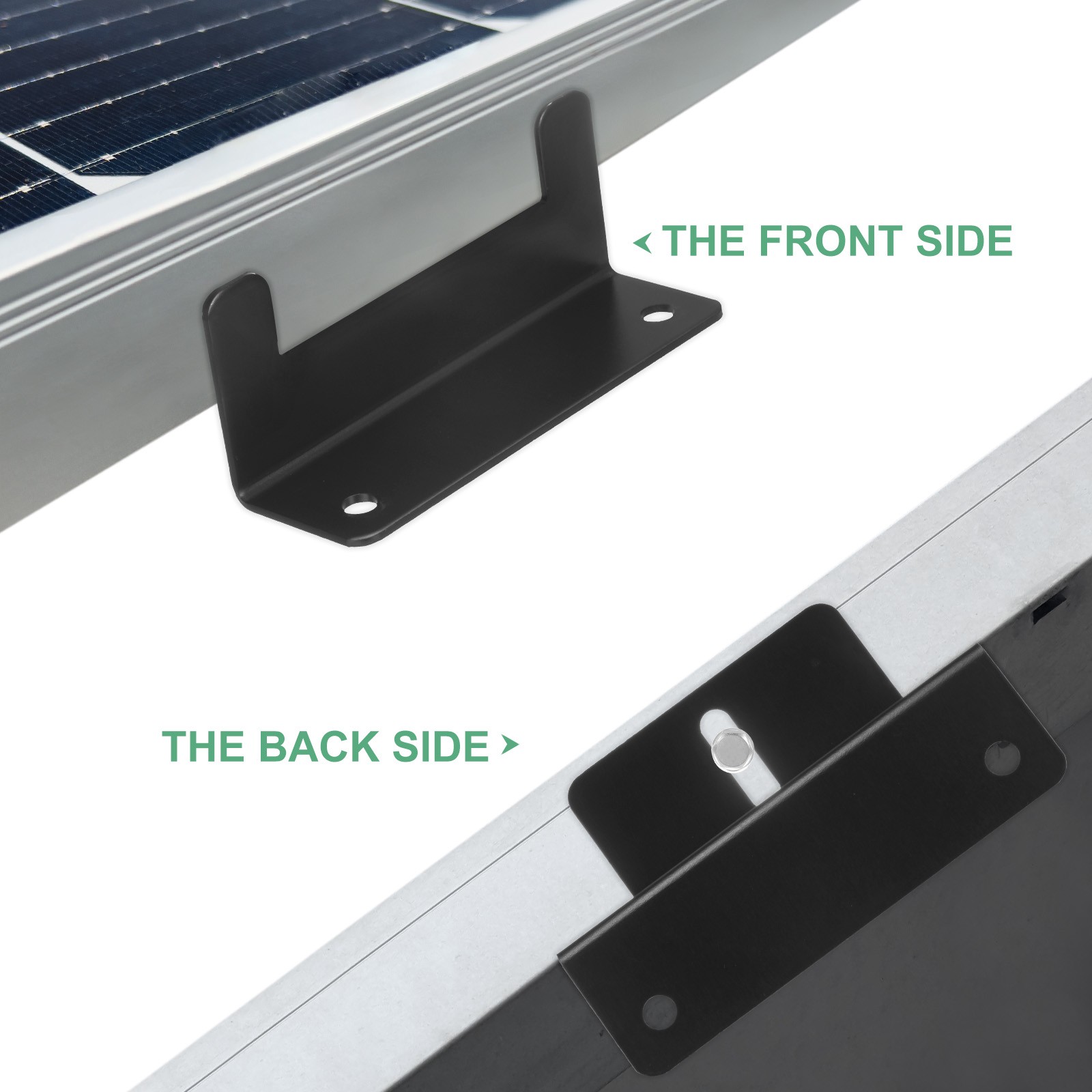 2 Sets of 4 Units Solar Panel Mounting Z Brackets Aluminum with Wrench Black