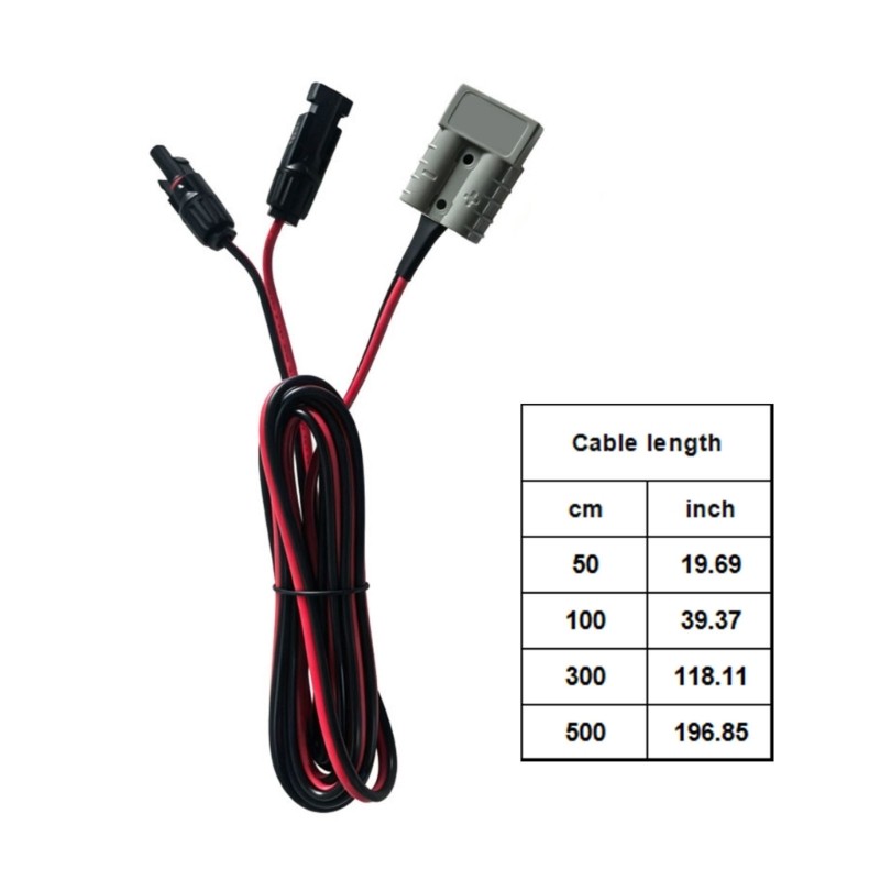 Solar Panel to Plugs SB50 Chargers Cable 12AWG Wire 30Amp for Solar Panel Use