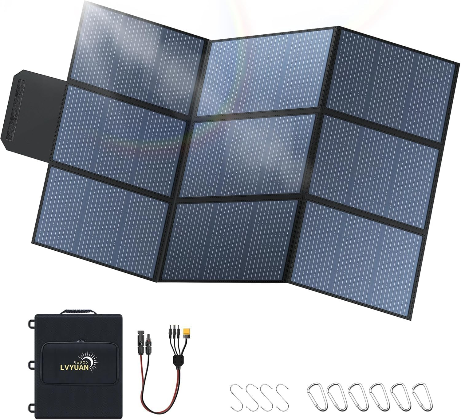 400W Portable Solar Panel, 36V Foldable Blanket Solar Panel IP64 P-PERC, Upgrade