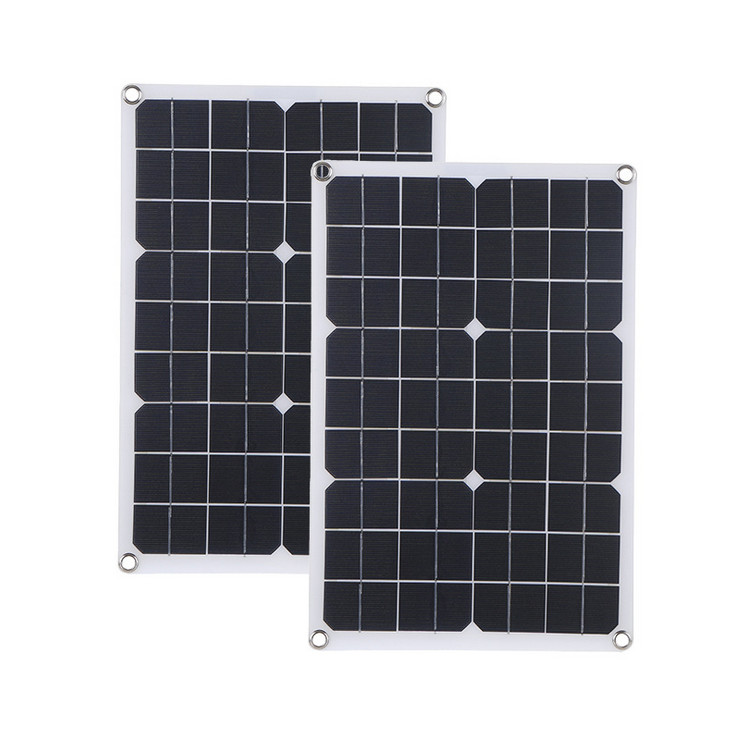 2PCS 500W Solar Panel Kit Dual USB Power 60A Controller Battery Charger Caravan