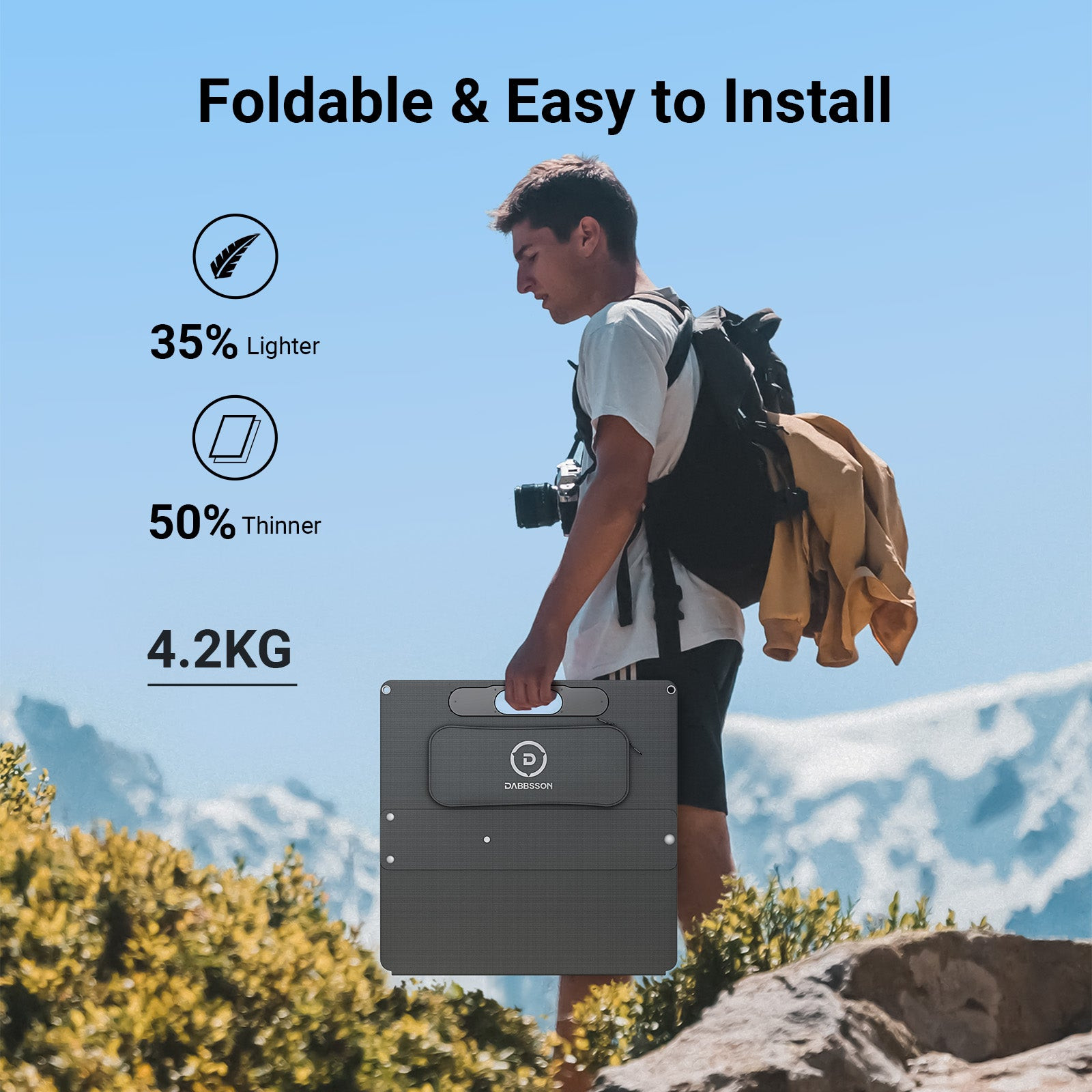 Dabbsson 768Wh 600W Portable Power Station w/ Foldable Solar Panel 120W Camping