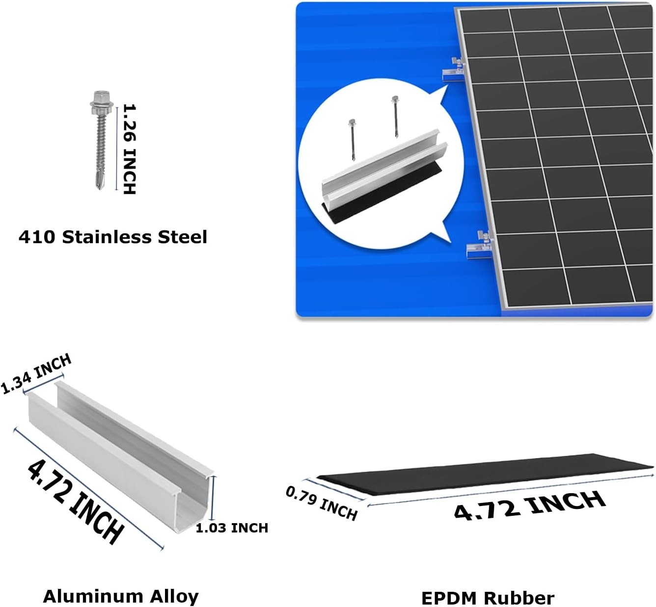 Solar Panel Mounting Brackets, Roof Mount Kit, Rails and Clamps Included for …