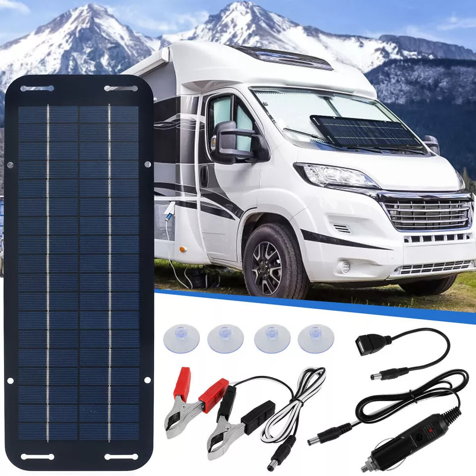 30W Solar Panel Kit 12V Trickle Charger Battery Charger Maintainer Car RV Boat