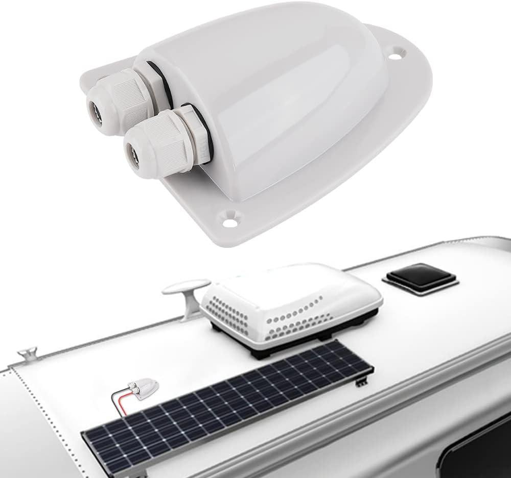 Solar Weatherproof Double Cable Entry Gland, Cable through RV Roof Solar Junctio