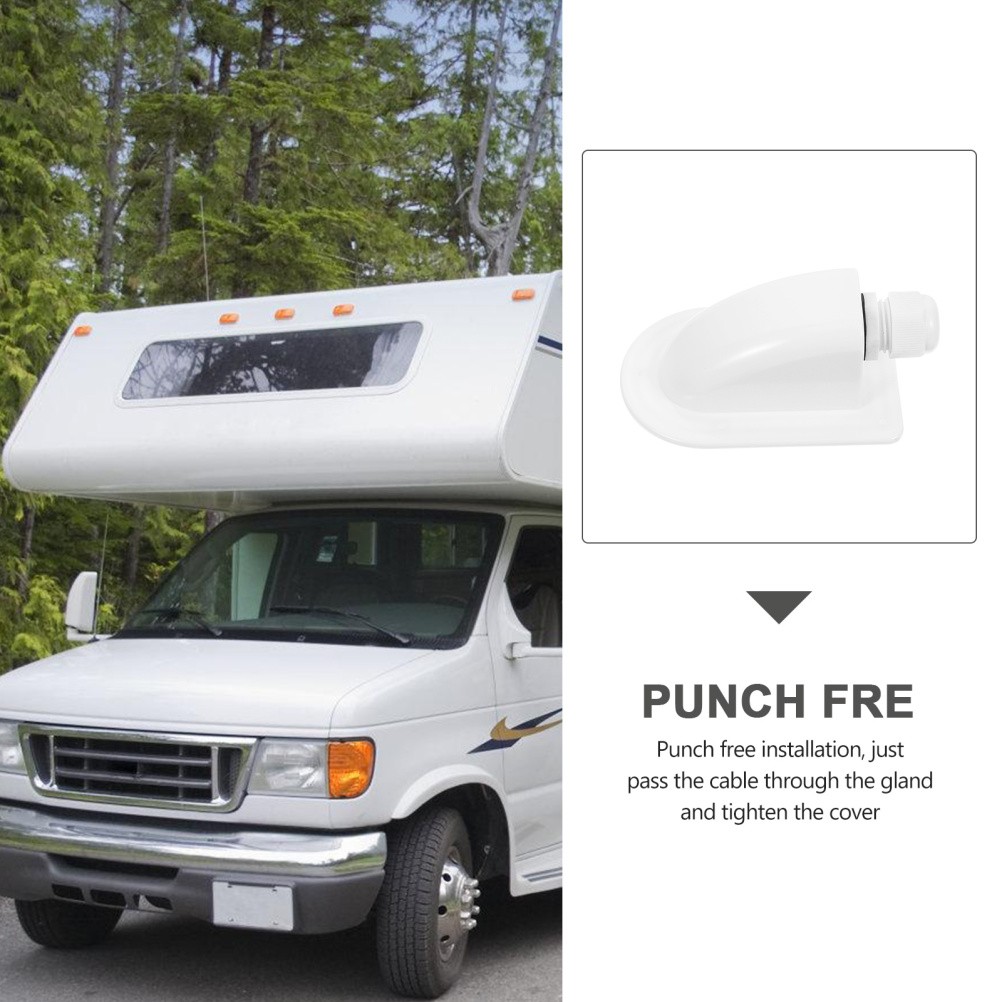 Solar Cable Entry Box ABS Waterproof Single Hole Wire Entry Case for RV Panels