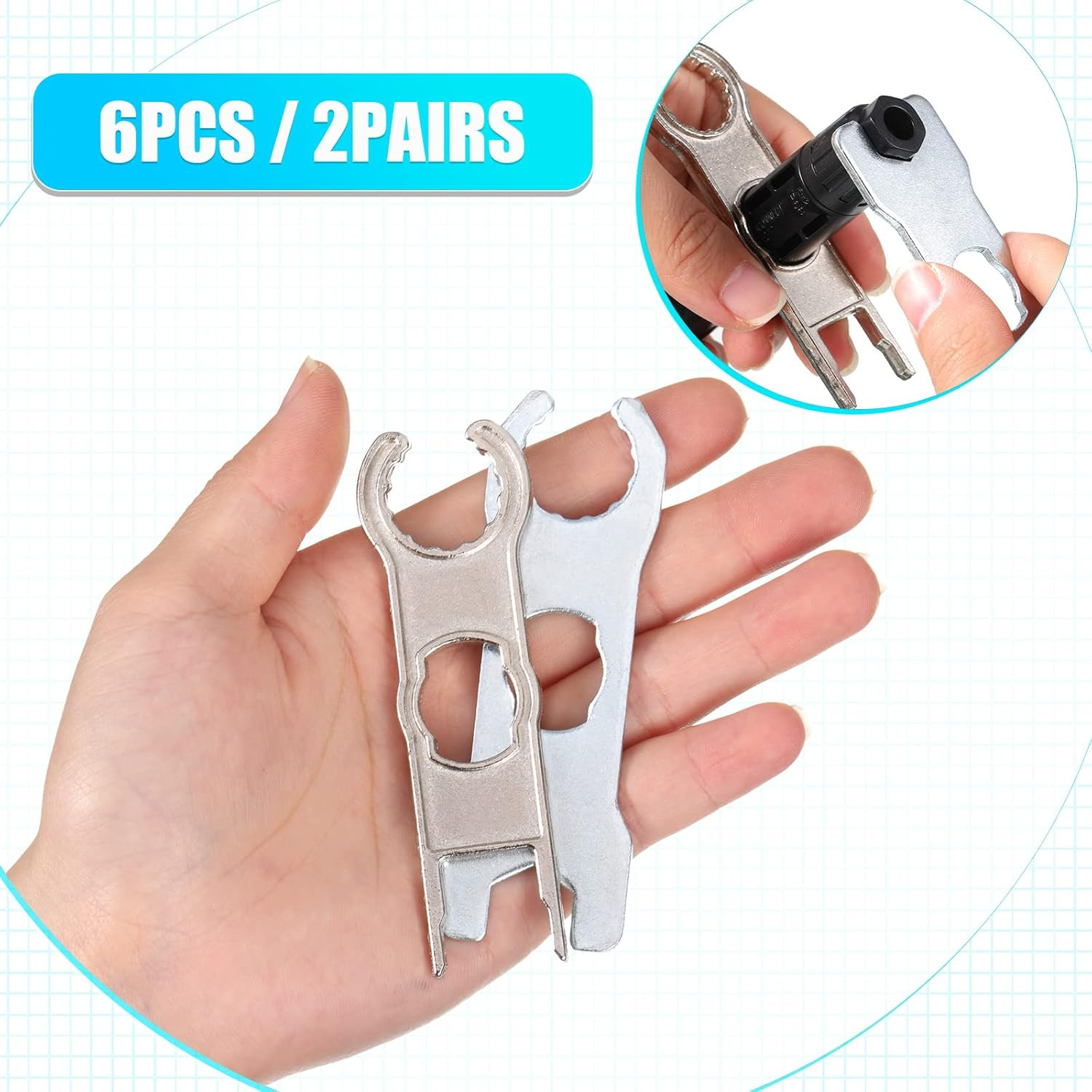 6 Pcs Solar Panel Connector Tool Solar Metal Spanner Wrench Solar PV Disconnect