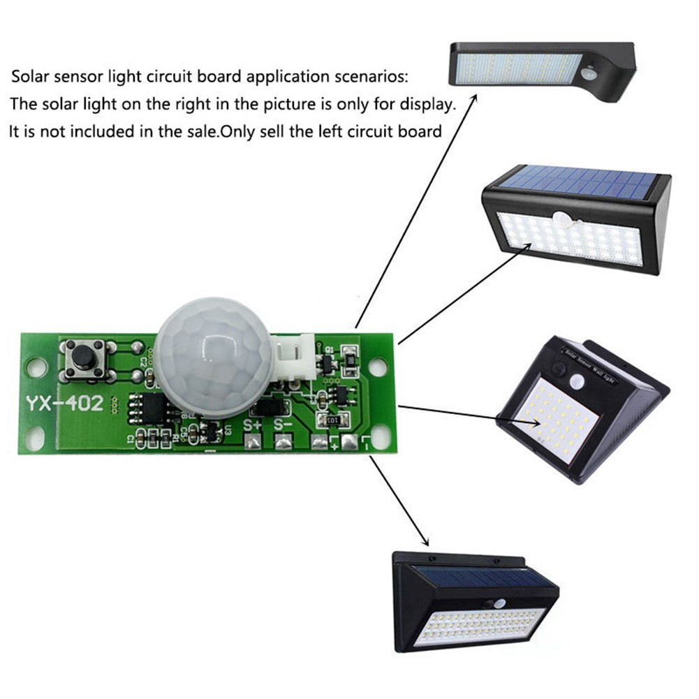 3.7V Solar Circuit Board with Infrared Human Body Induction for Outdoor Lights