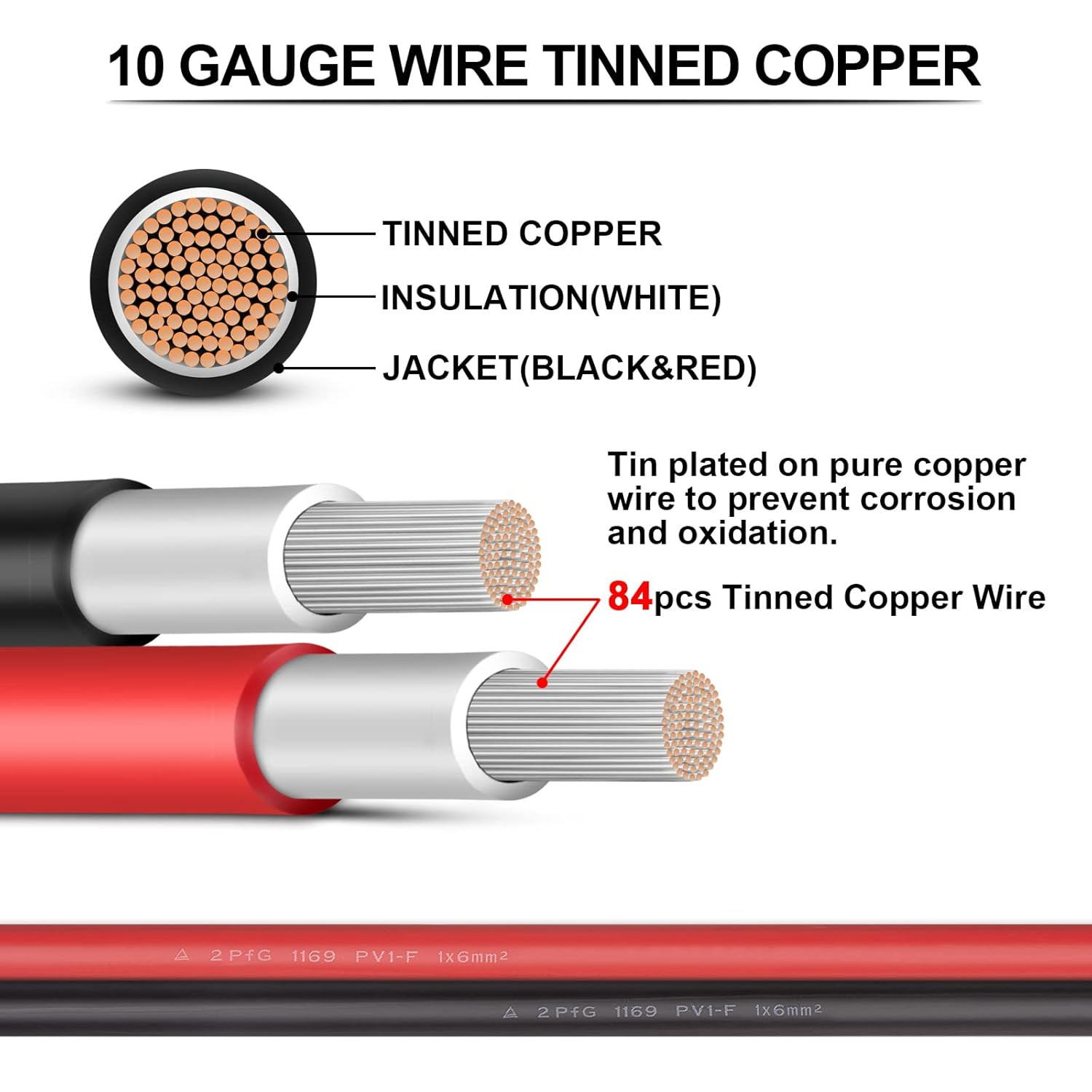 Igreely 10 Gauge Wire Solar to O Ring Cable Solar Panel Adapter Kit Cable Connet