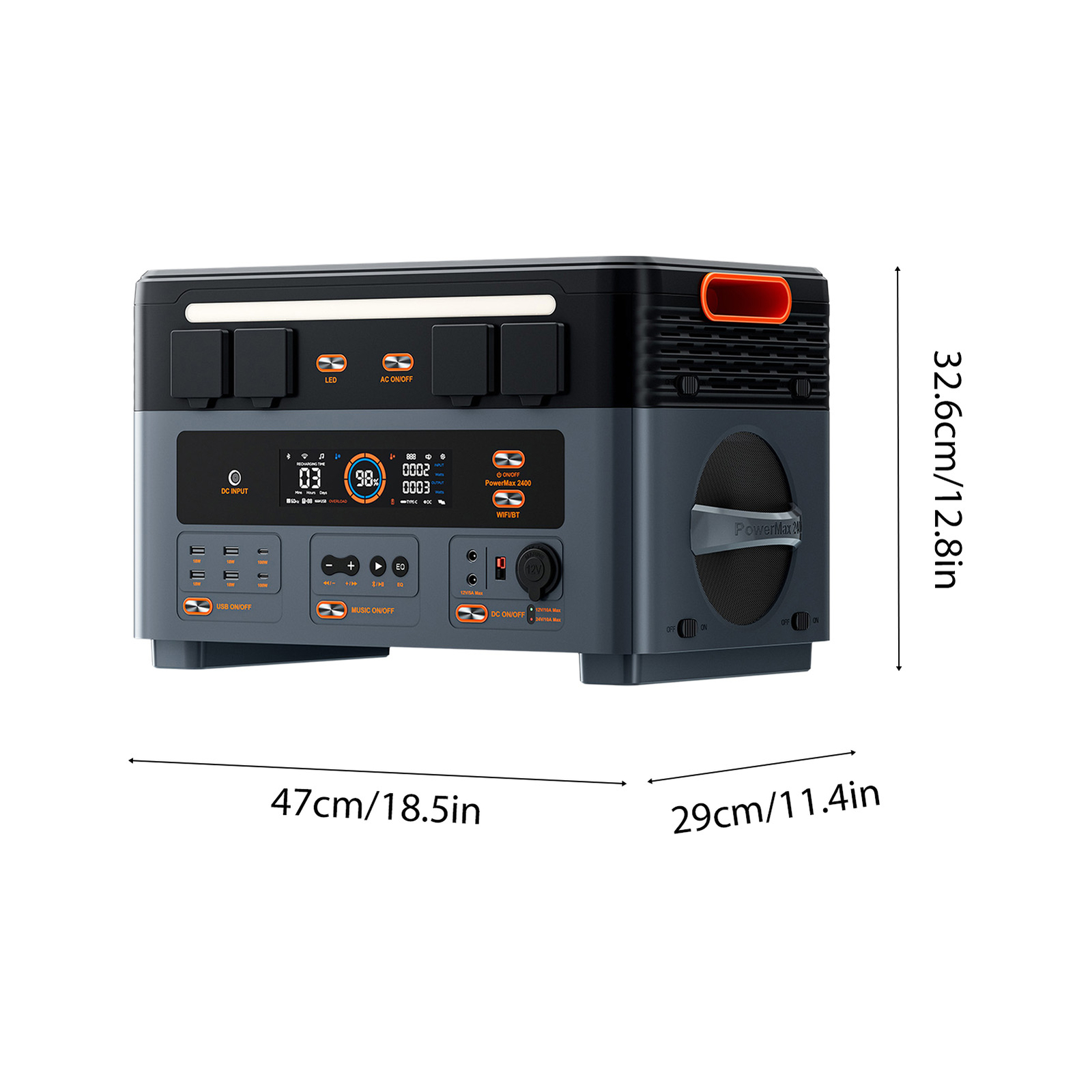 Portable Power Station 2400W 1872Wh Solar Generator Home Backup App Control K1T6
