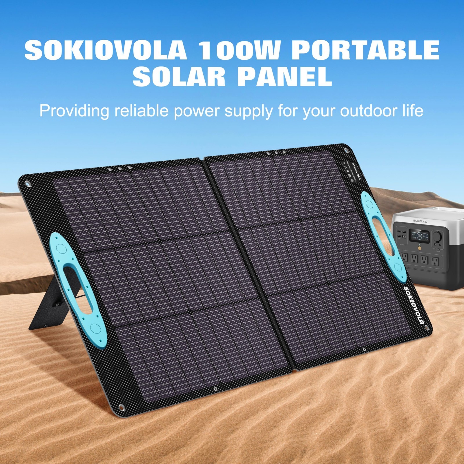 100W Foldable Solar Panel Charger – High Efficiency, Waterproof, Portable for Ca