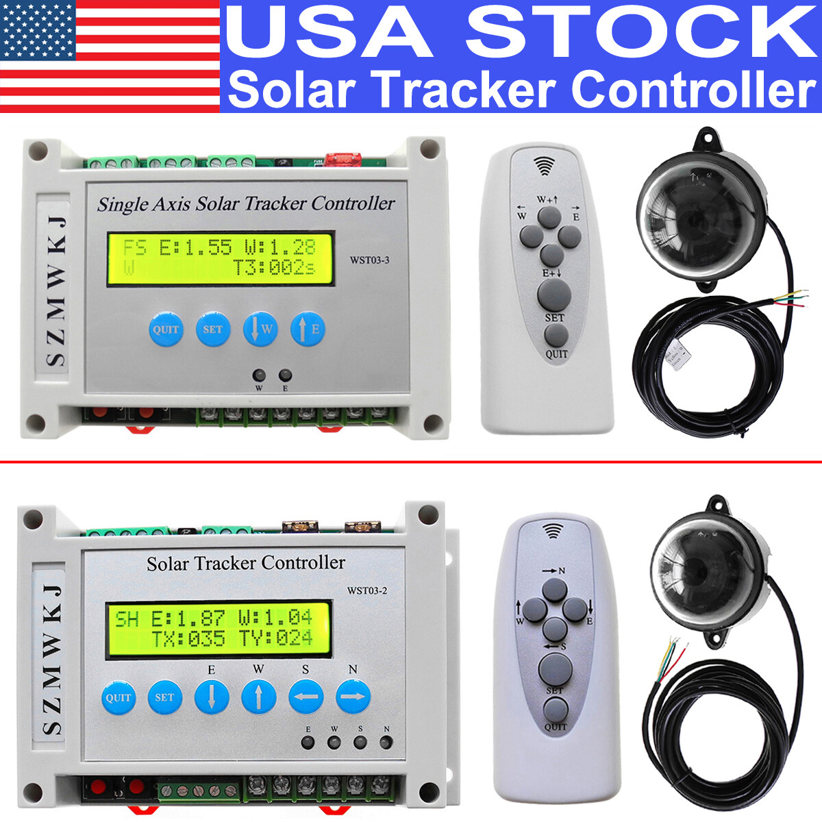 Electronic Single/Dual Axis Solar Tracker Controller DIY Solar Panel Tracker Kit