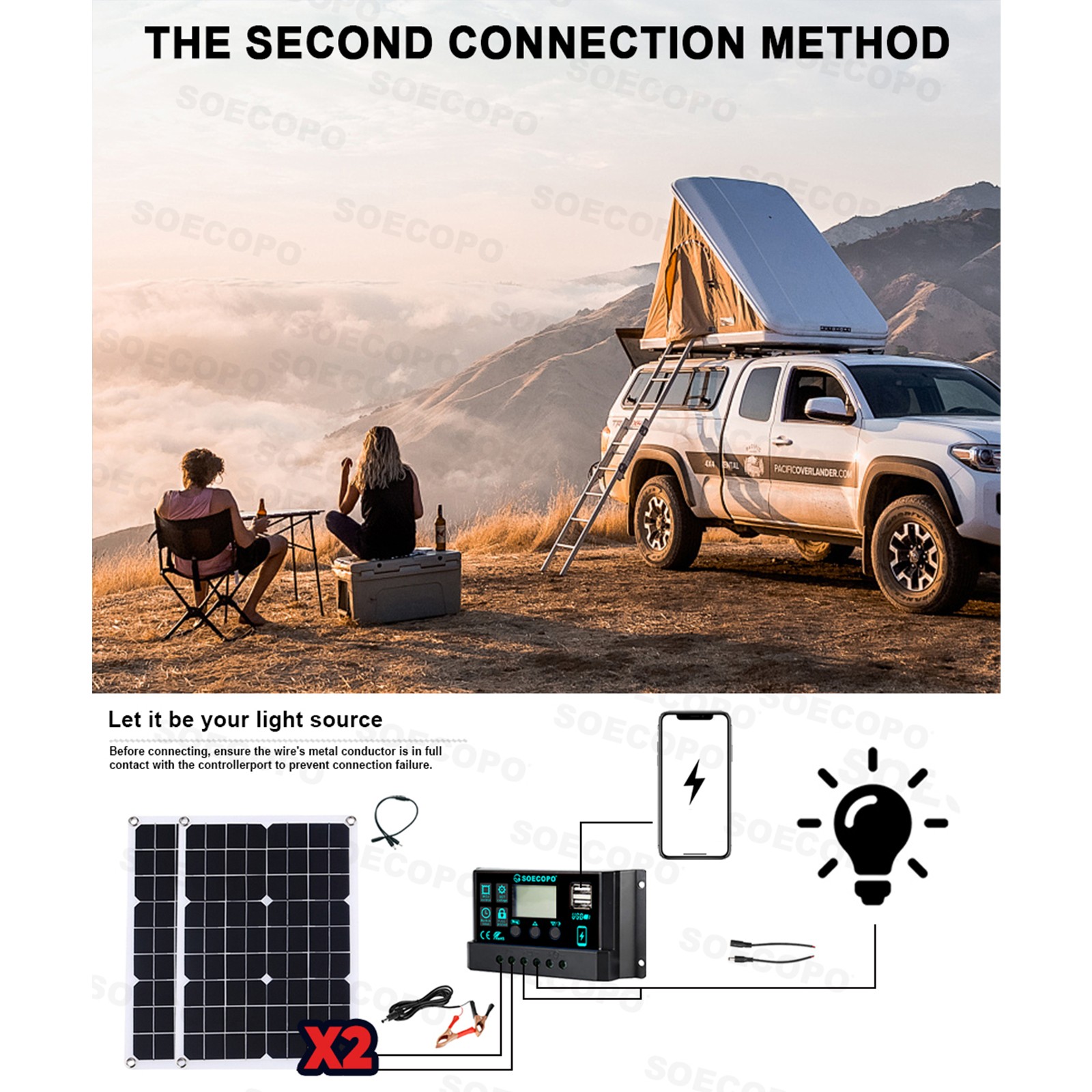 8000W Off-Grid Solar (12V/24V to 110V/220V) 2pcs Solar Panels,Charge Controller