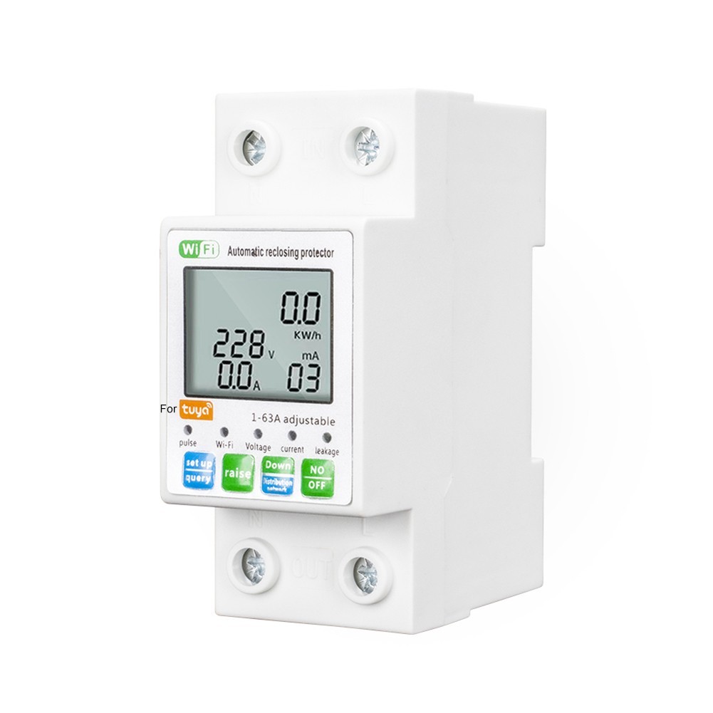For Tuya WiFi Smart Reset Protector Switch Current Breaker Meter AC80-300V