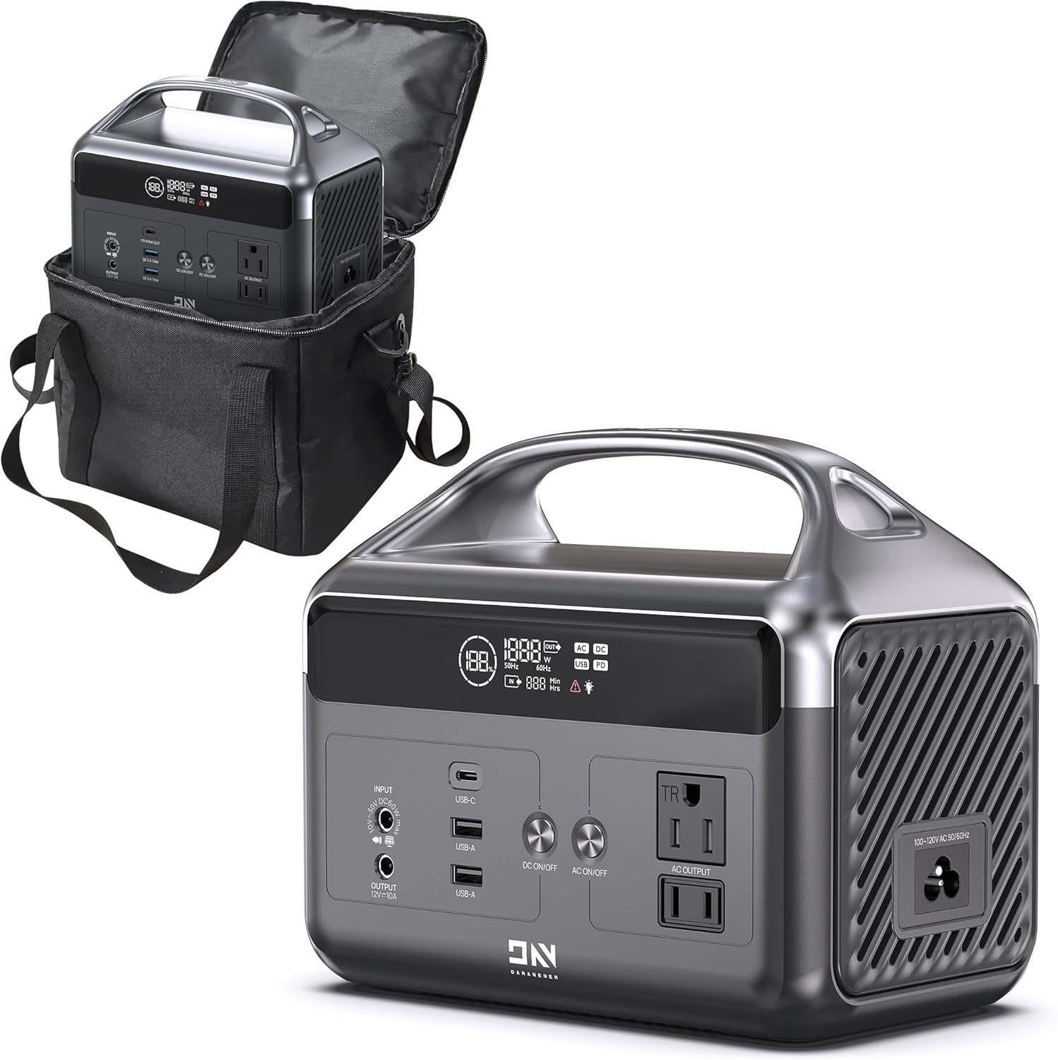 DaranEner 192Wh Portable Power Station – 300W LiFePO4 Solar Generator w/ Bag