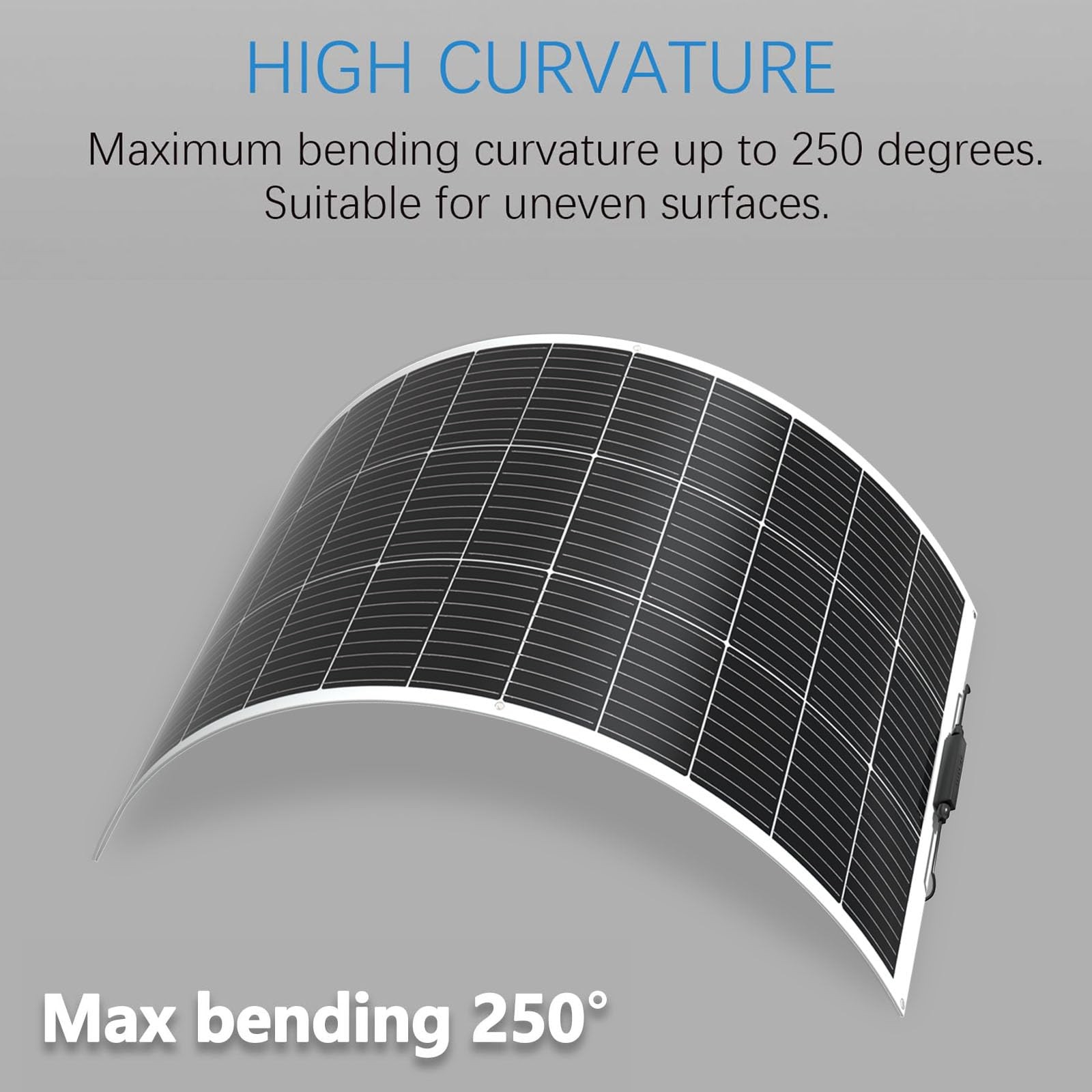 Flexible Solar Panel 100W 12V, 250° Bendable Monocrystalline Solar Panel with…