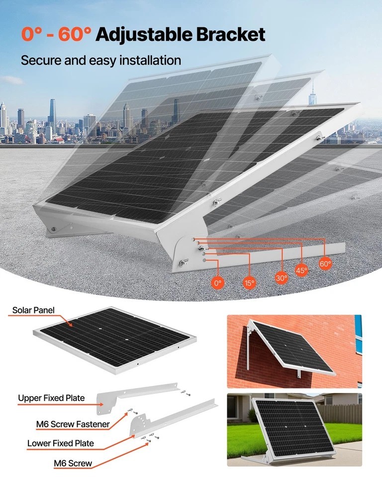 Solar Battery Trickle Charger Kit 50W 12V with Upgraded MPPT Controller