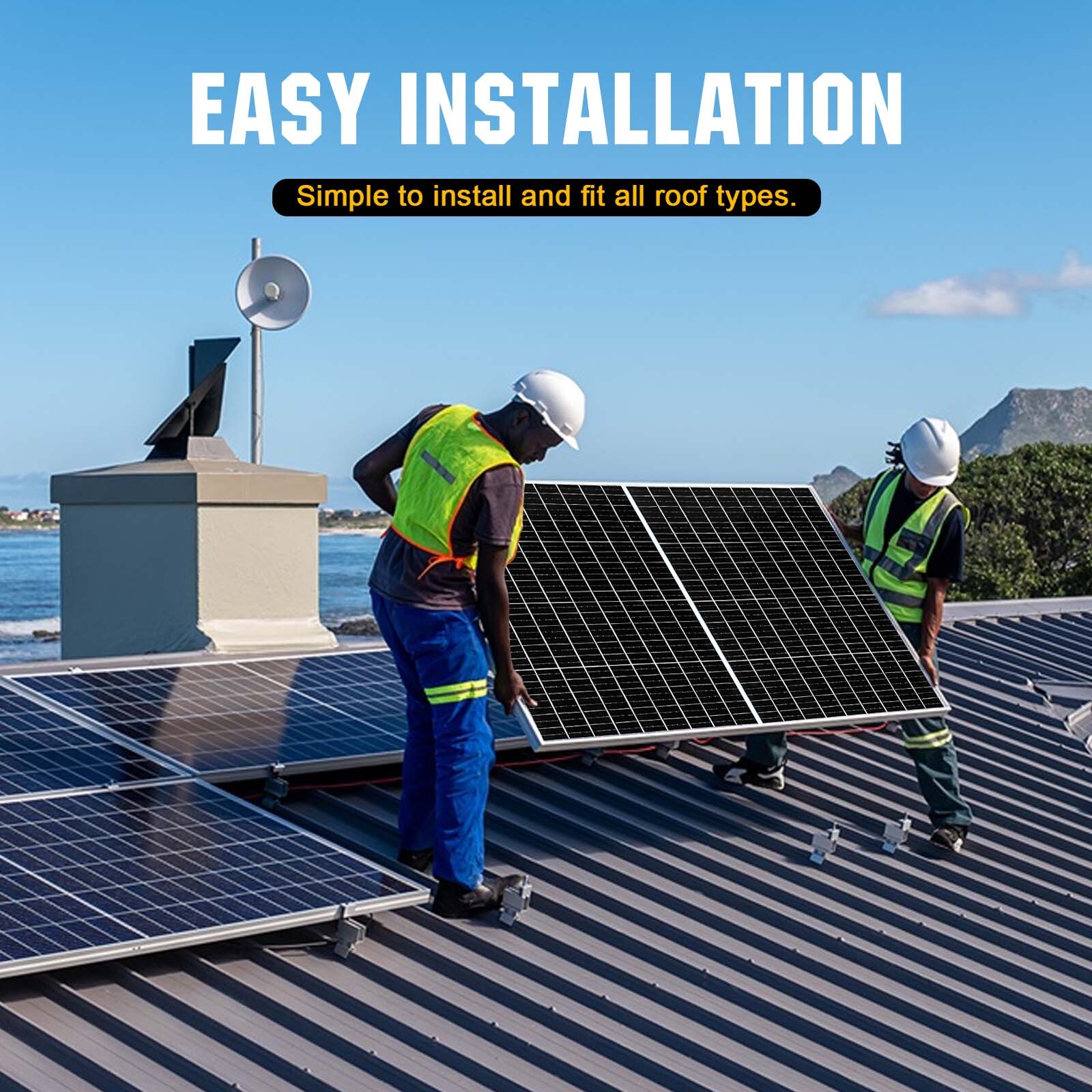 200W Mono Solar Panel 12V Charging Off-Grid Battery Power RV Home Boat Camp