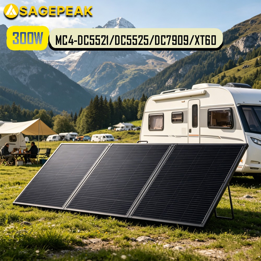 300W Solar Panels Portable Mono W/Kickstand ETFE Solar Charger Power Supply HQ