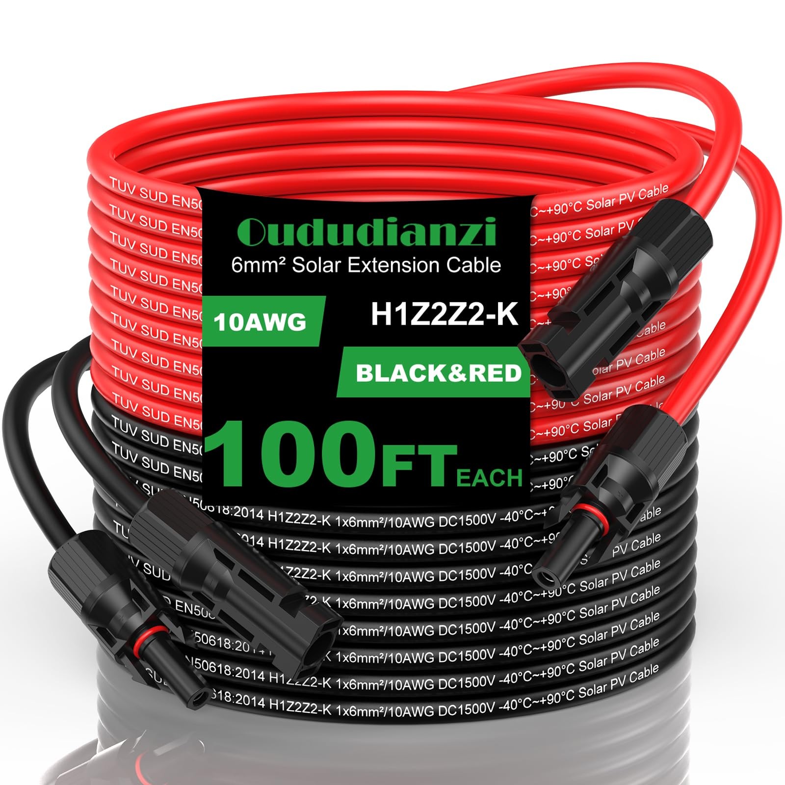 Oududianzi Solar Extension Cable 100FT 10AWG Tinned