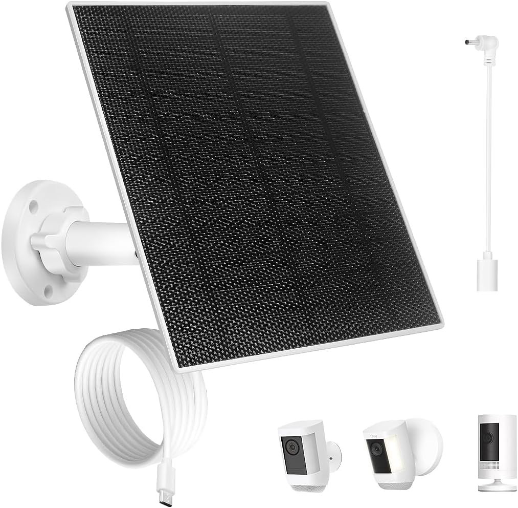 Solar Panel 5W for Ring Camera, 1Pack Solar Panel Compatible with Battery, So…