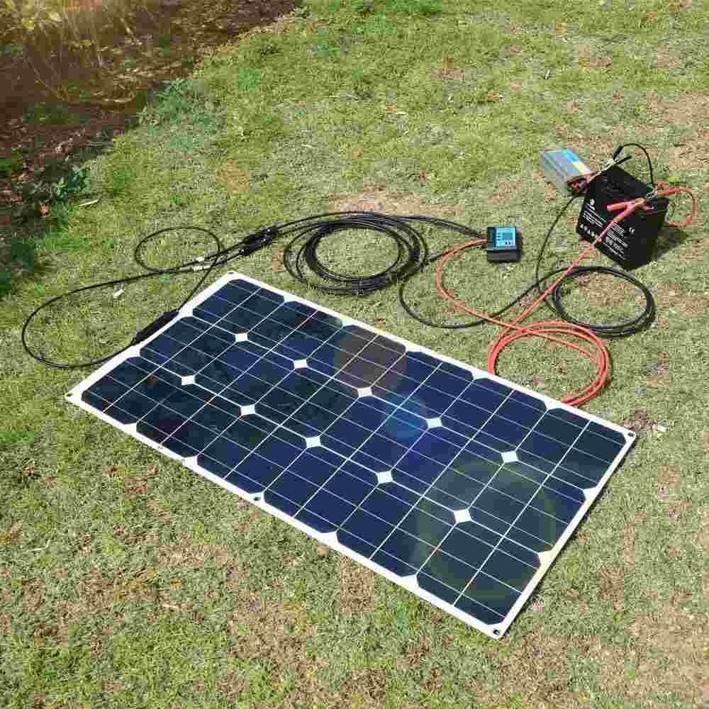 200W Watt Flexible 12V Mono Solar Panel Home RV Rooftop Camping Off-Grid Power