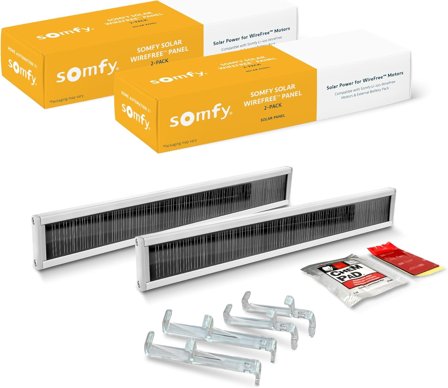 Wirefree Li-Ion Solar Panel Kit 2-Pack – Solar Panel Power for RTS Motorized Sha