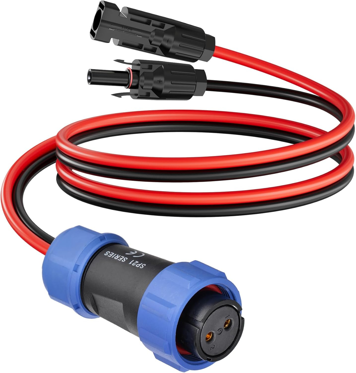 Aviation Plug to Solar Panel Cable, 12AWG 2FT Solar to Aviation Connector 12V/30