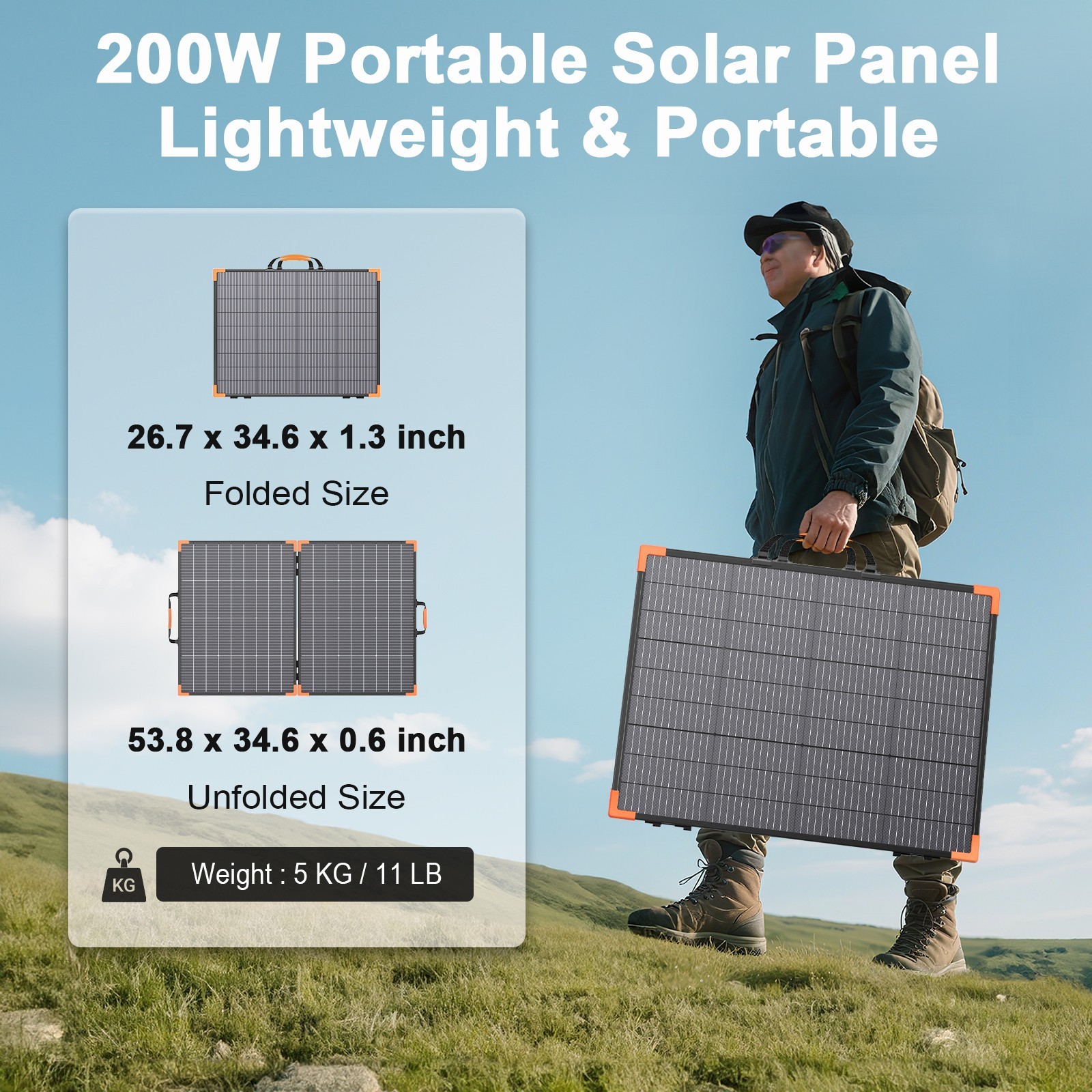 100W 200W Solar Panel Bifacial for Jackery Explorer 1000 v2 Power Station