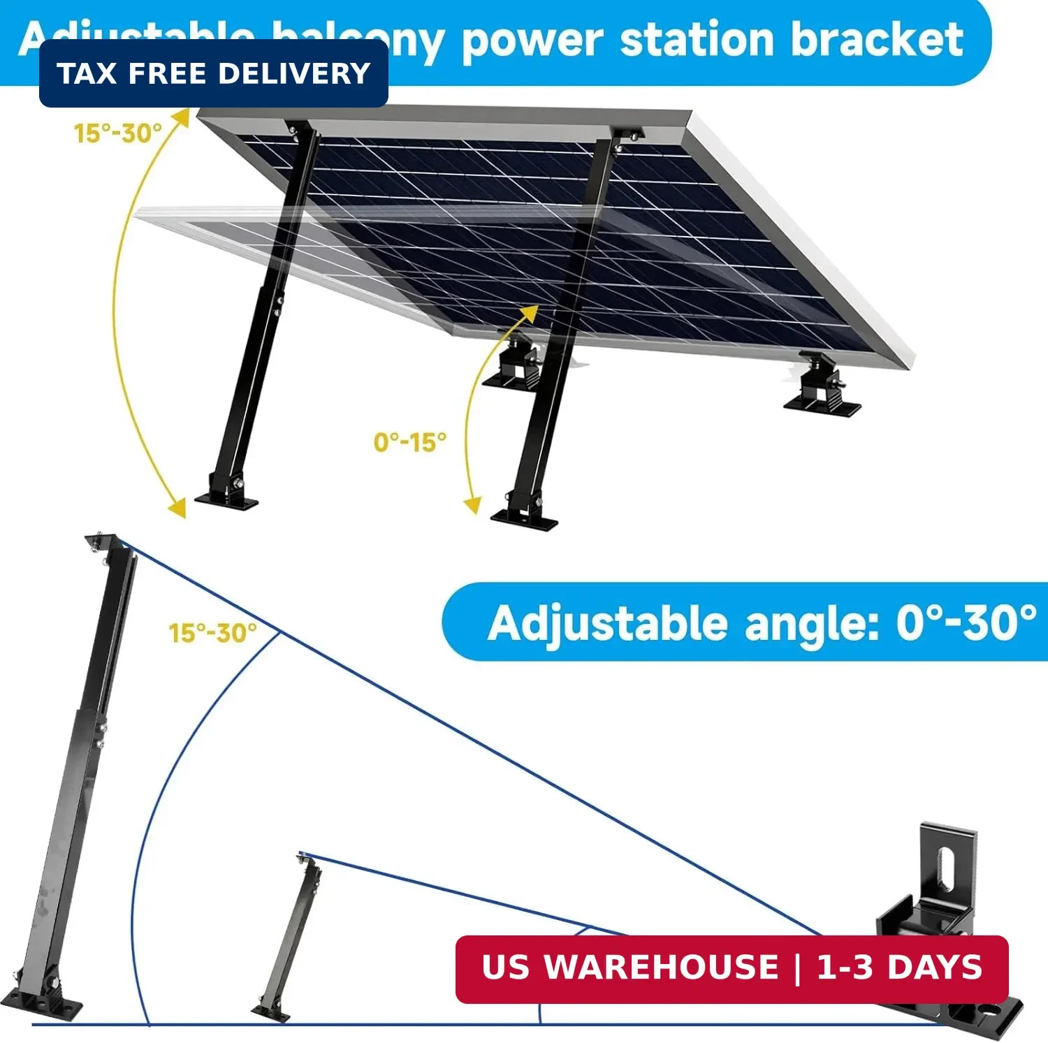 Adjustable Solar Panel Tilt Mount Brackets Aluminum Alloy Solar Panel Mounting S